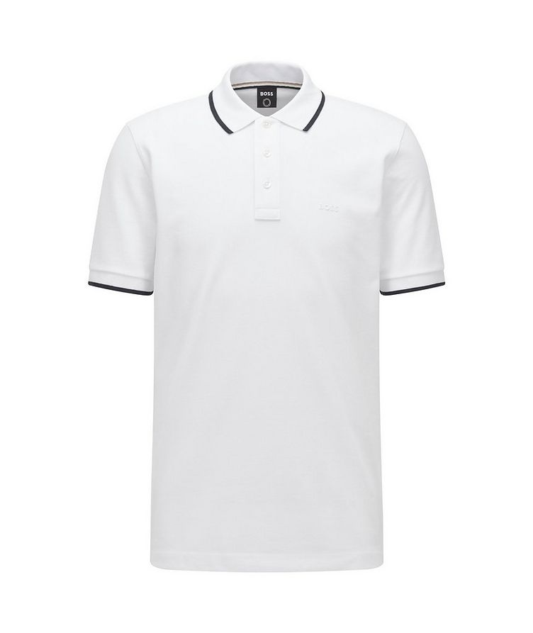 Contrast Tipped Logo Cotton-Blend Polo T-Shirt image 0