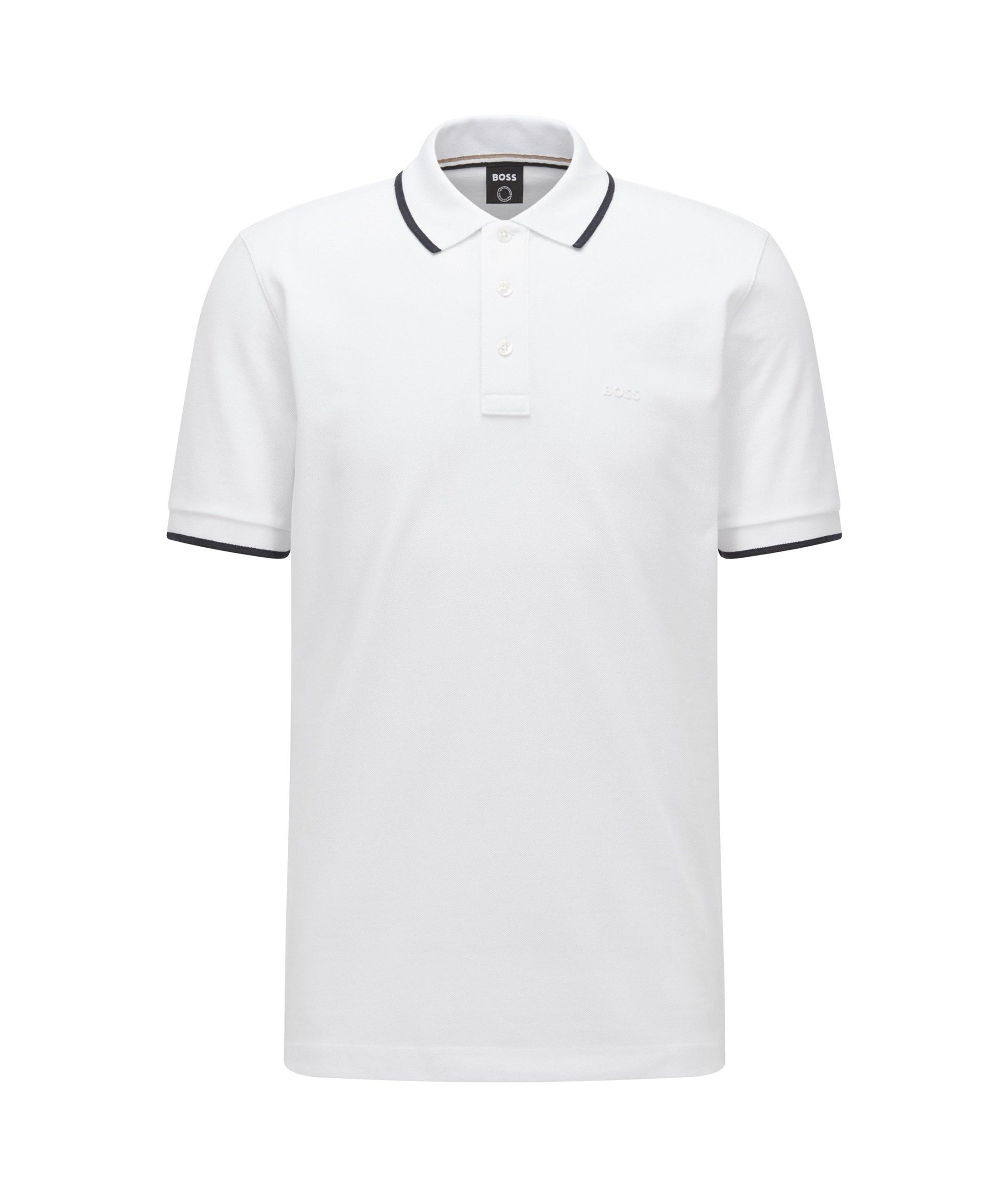 Contrast Tipped Logo Cotton-Blend Polo T-Shirt image 0