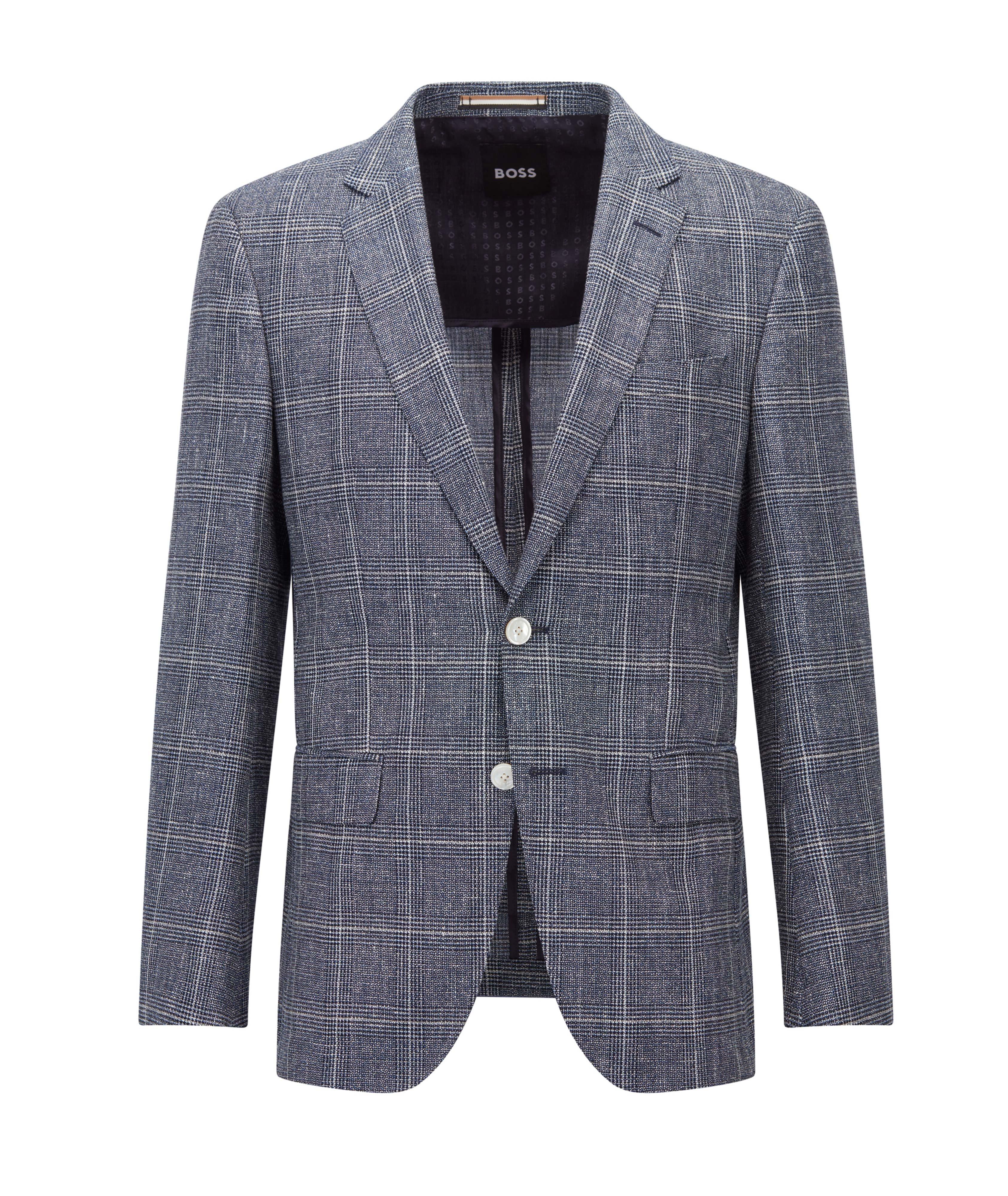 Slim-Fit Wool Linen Check Sports Jacket image 0