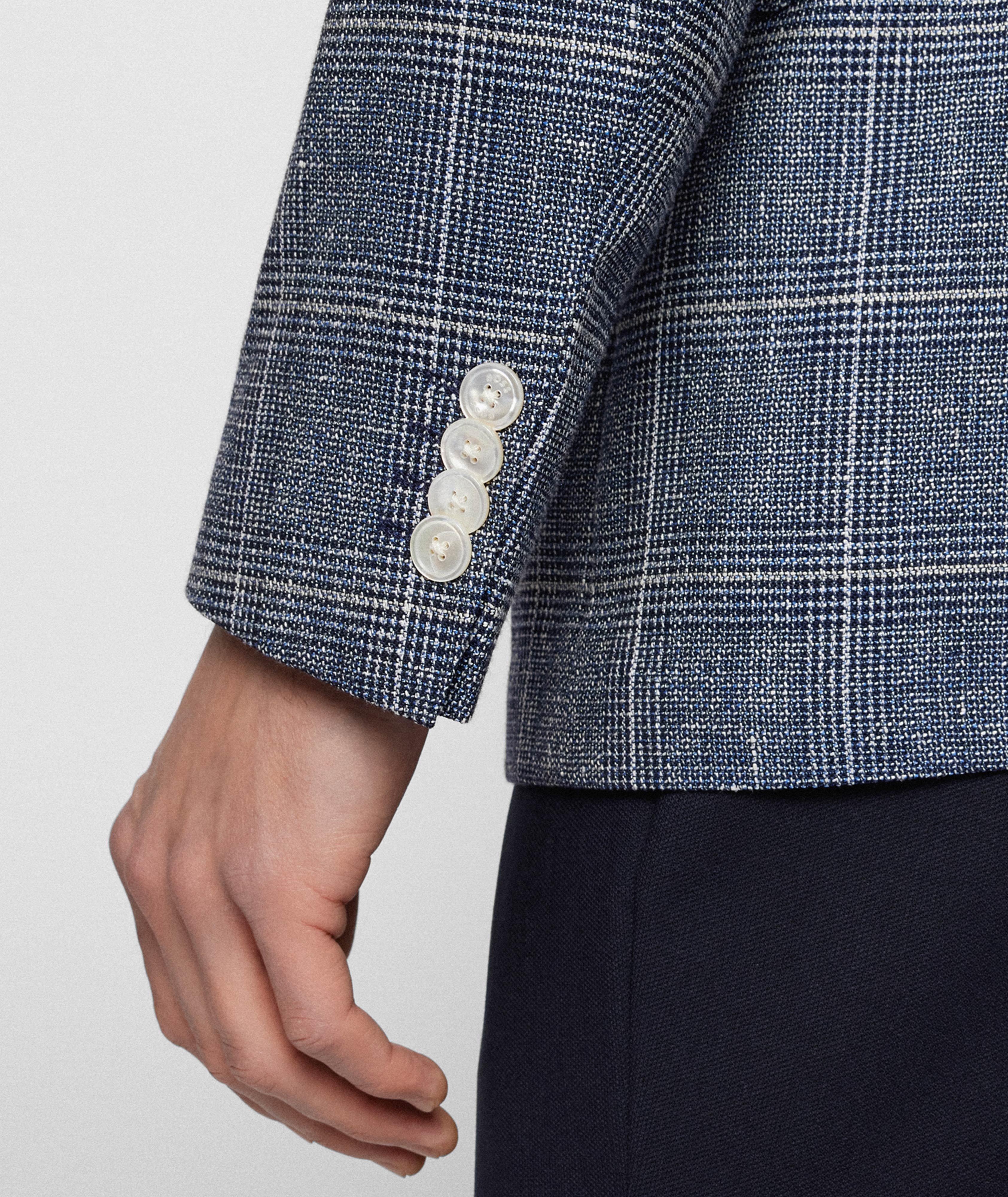 Slim-Fit Wool Linen Check Sports Jacket image 3