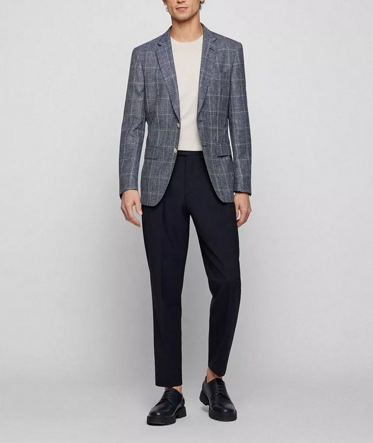 Slim-Fit Wool Linen Check Sports Jacket image 5
