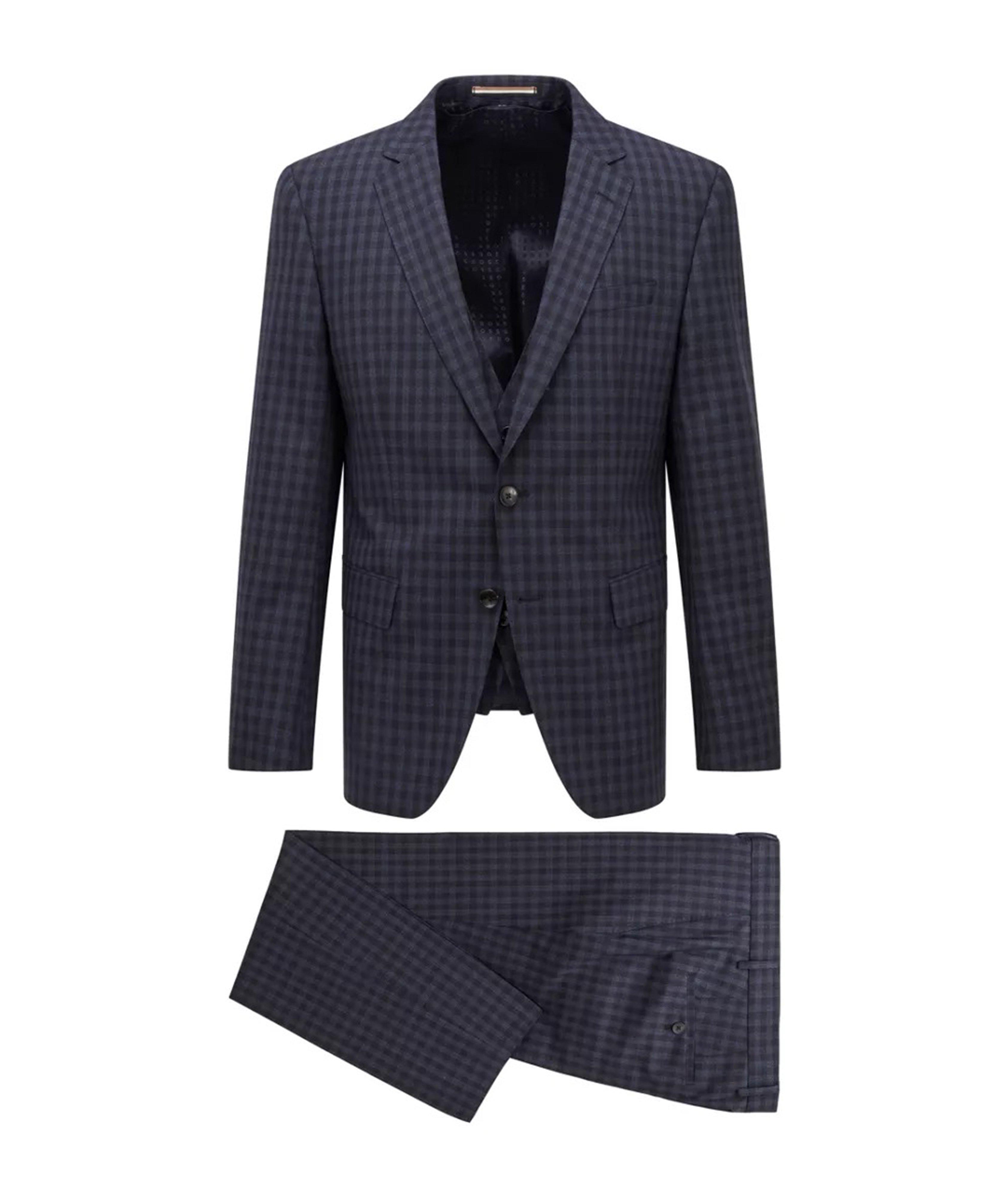 BOSS 3-Piece Slim-Fit Virgin Wool Check Suit, Suits