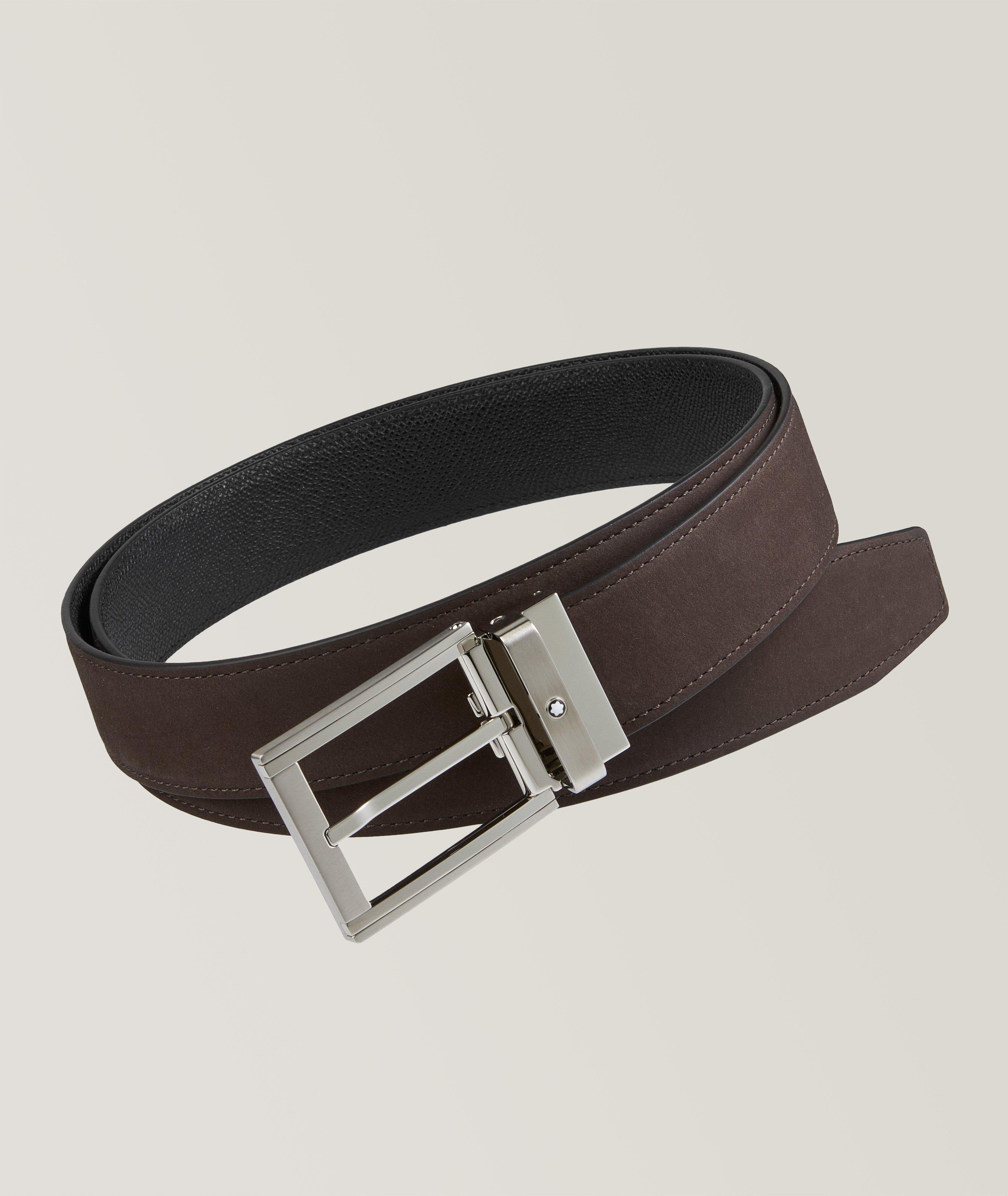 Reversible Nubuck & Saffiano Leather Belt image 0