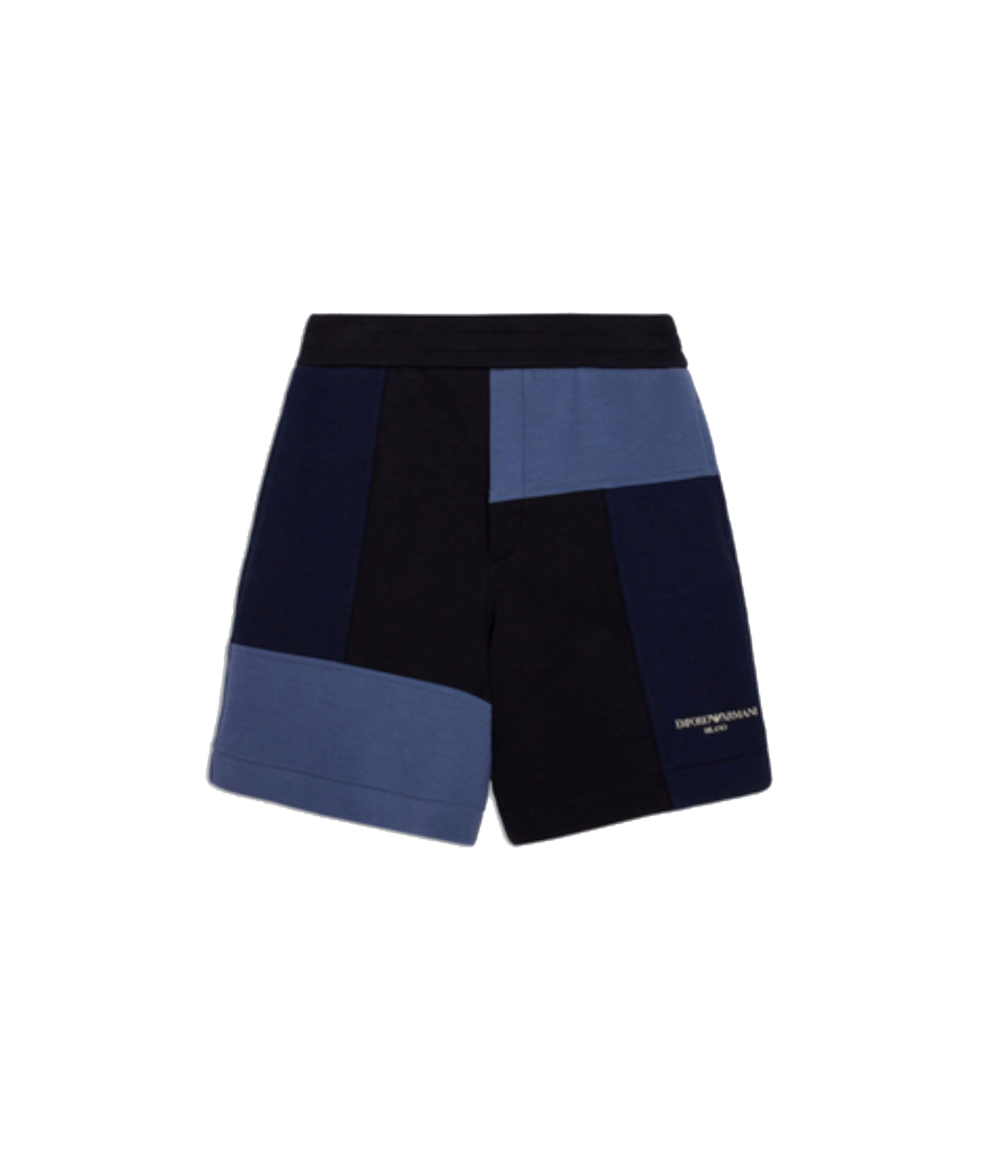 Armani Mini Me Colour-Block Kid's Cotton-Blend Shorts image 0