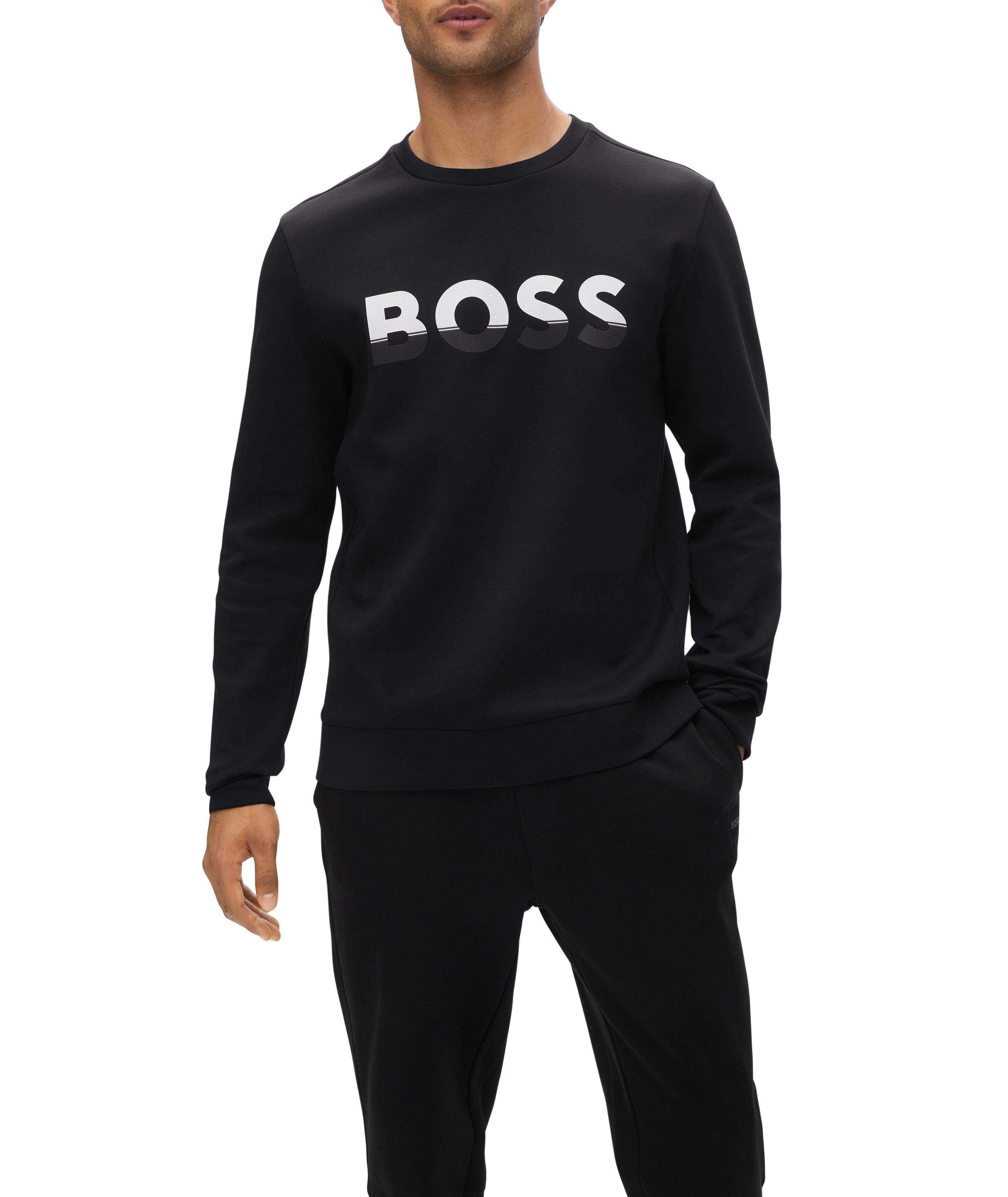 Cotton-blend colour-blocked logo sweatshirt image 1
