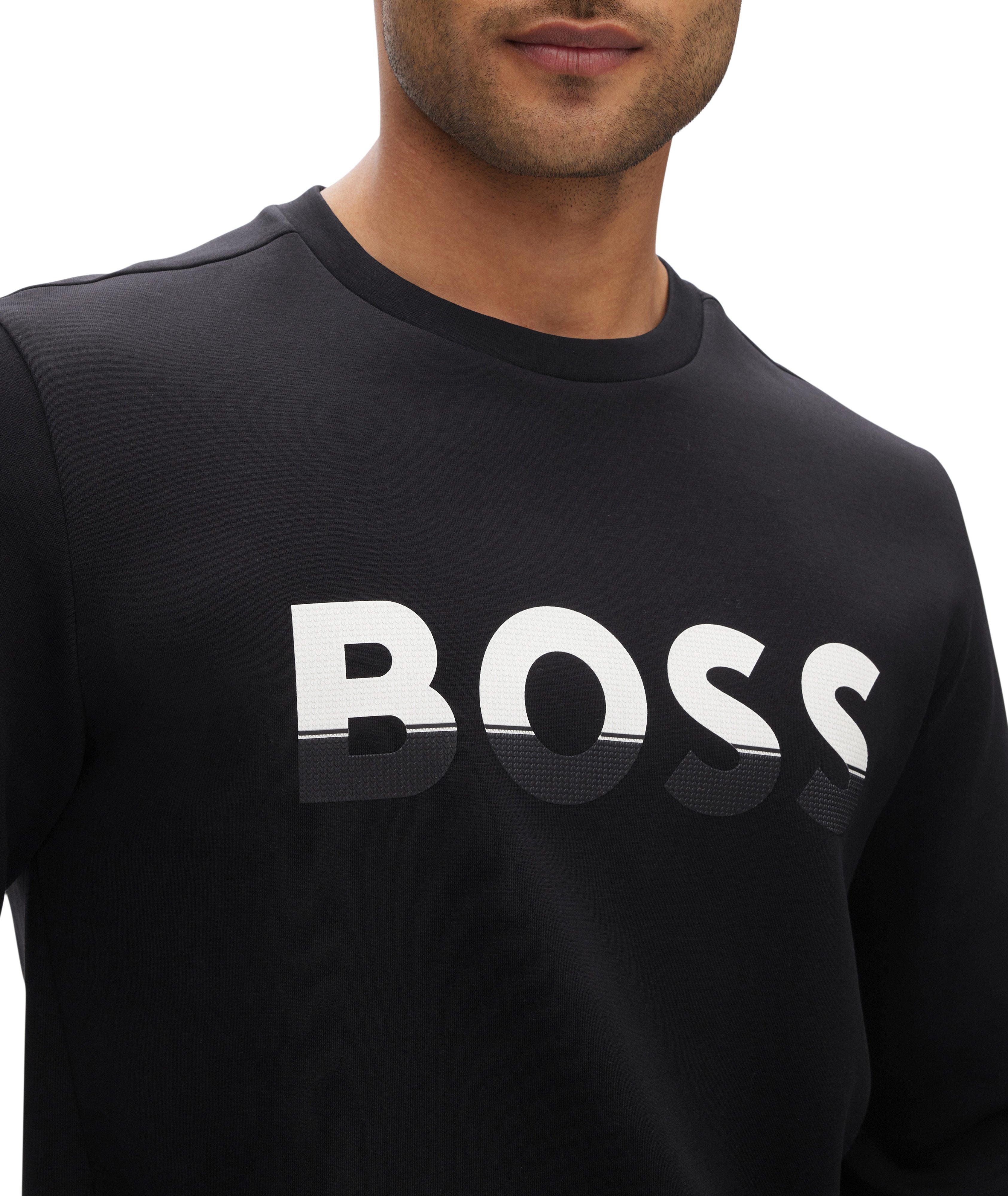 Cotton-blend colour-blocked logo sweatshirt image 3