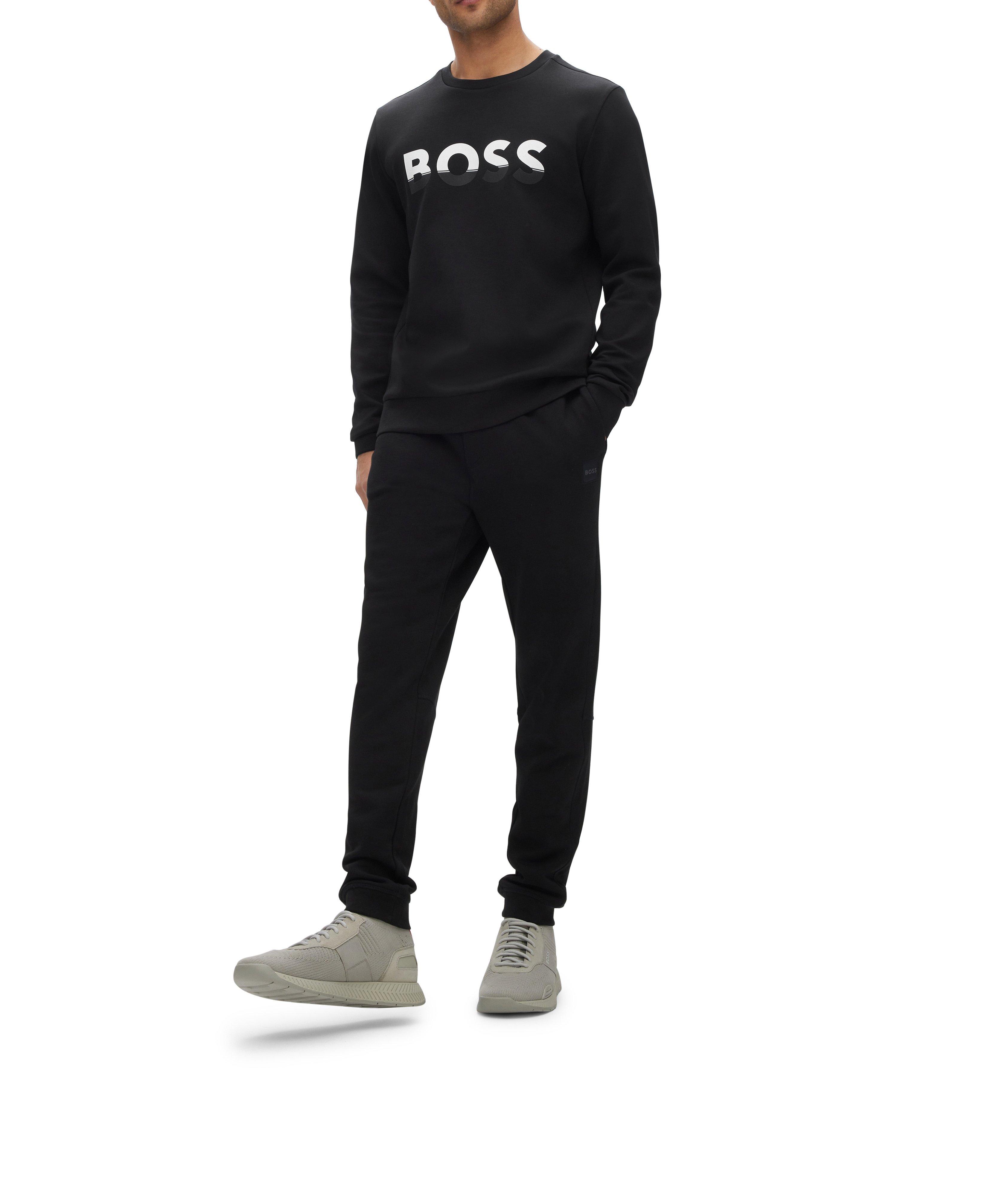 Cotton-blend colour-blocked logo sweatshirt image 4