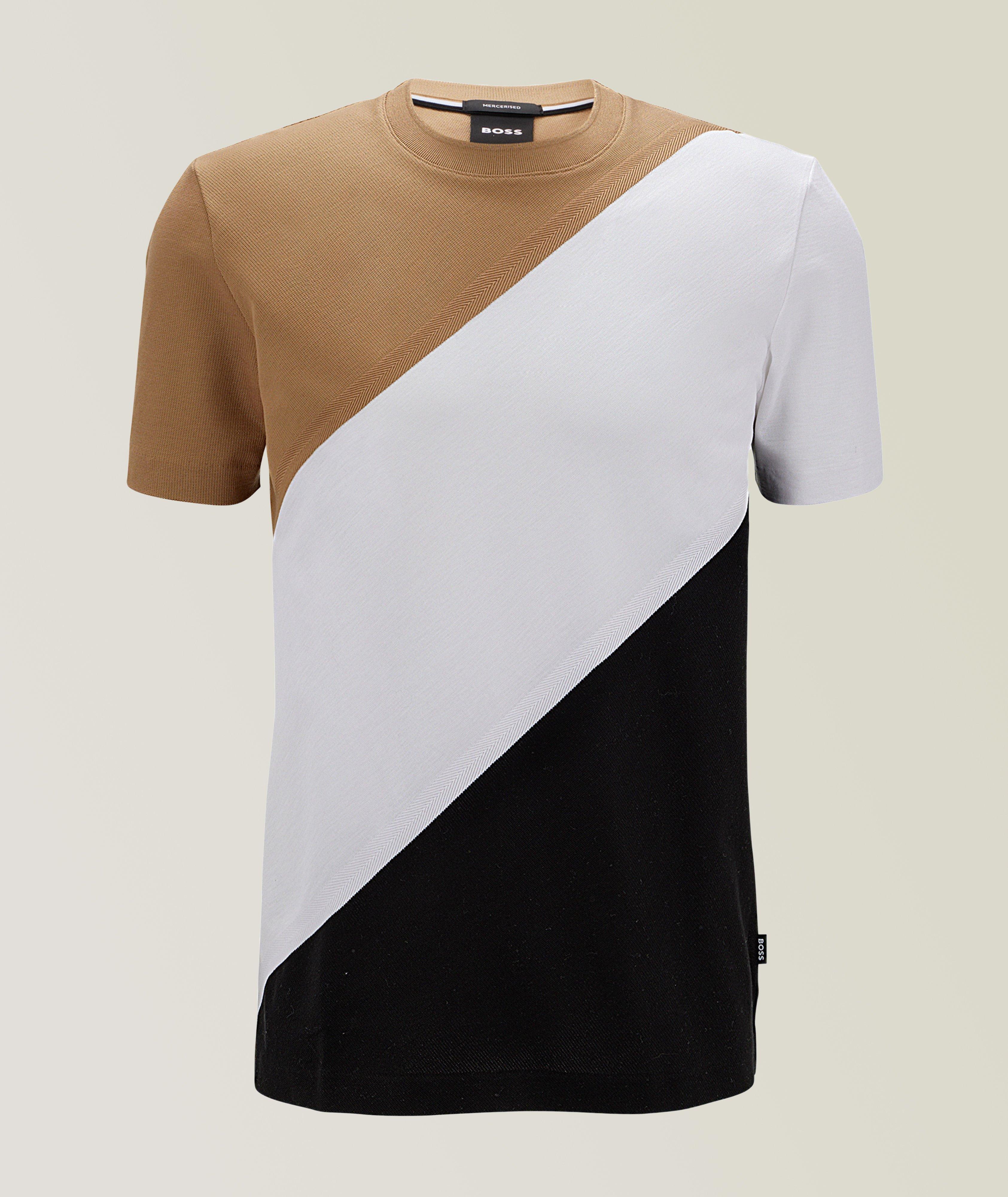 Athletic Colour Block short-sleeved cotton T-shirt