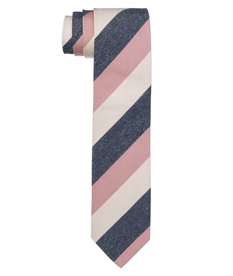 Striped Silk-Cotton Tie image 0