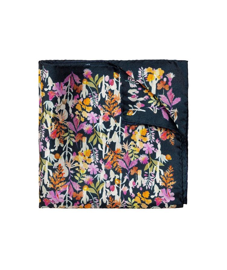 Floral Printed Silk Pocket Square image 1