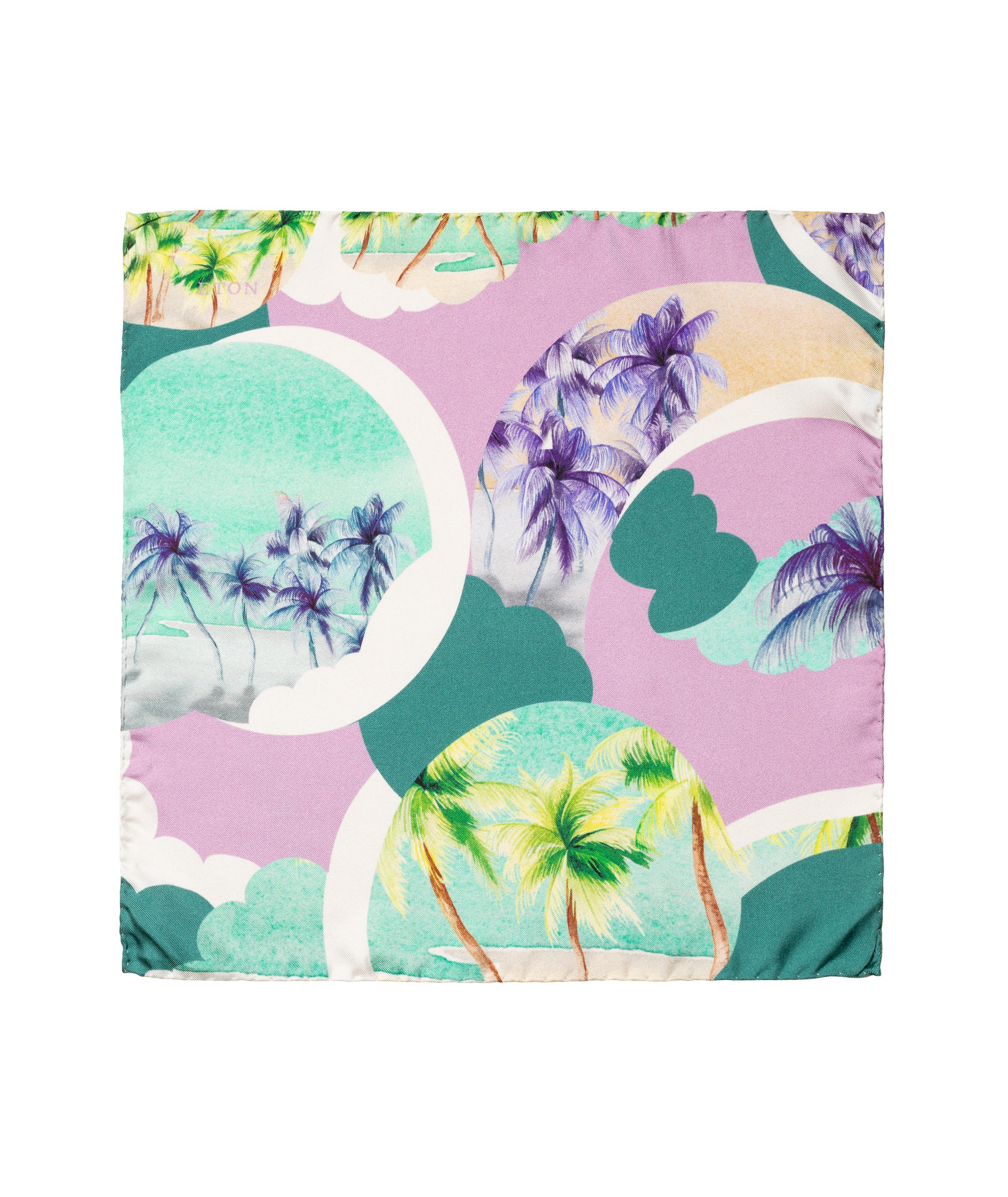 Mouchoir de poche en soie à motif de palmiers image 0
