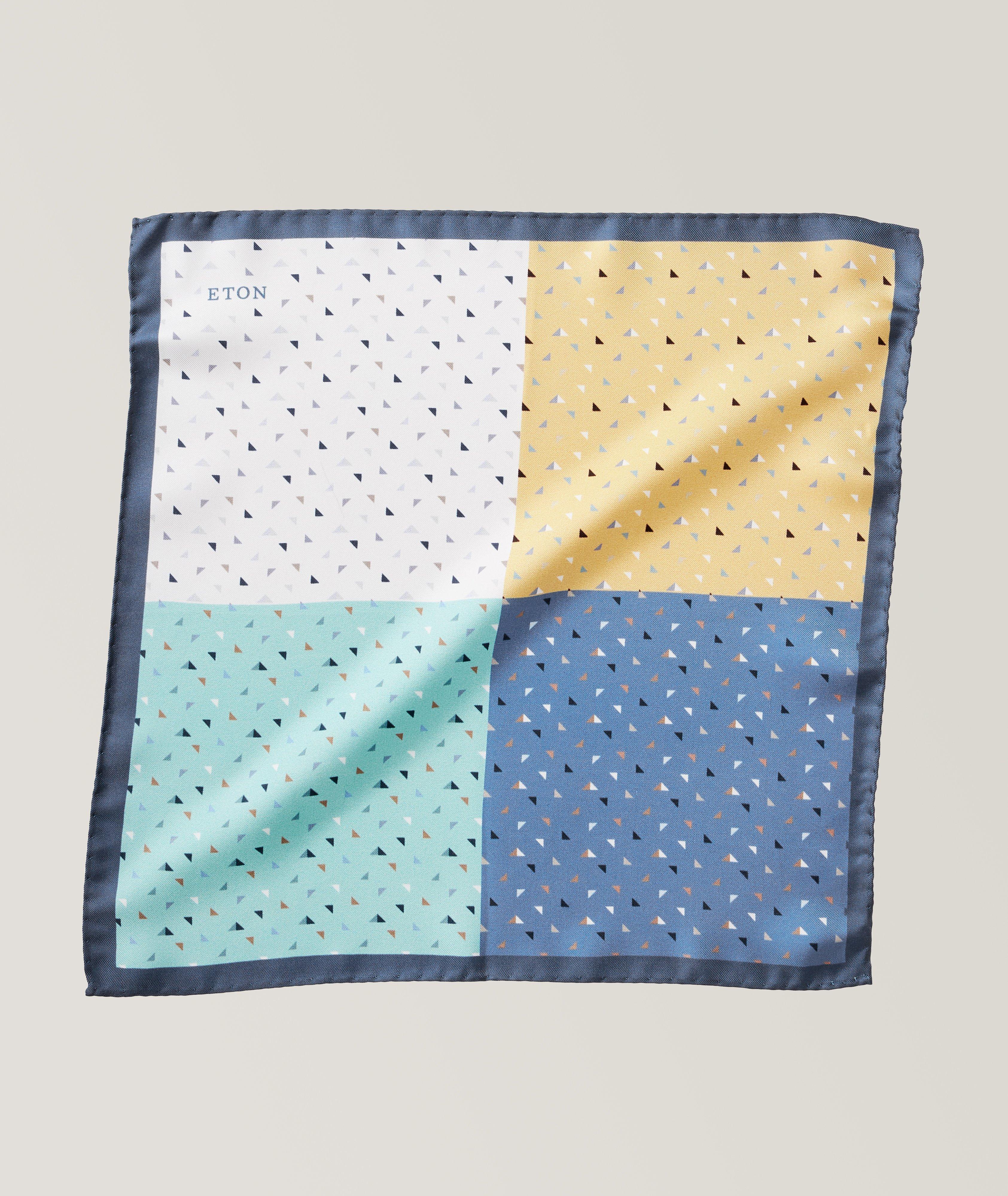 Seahorse Print Silk Pocket Square image 0