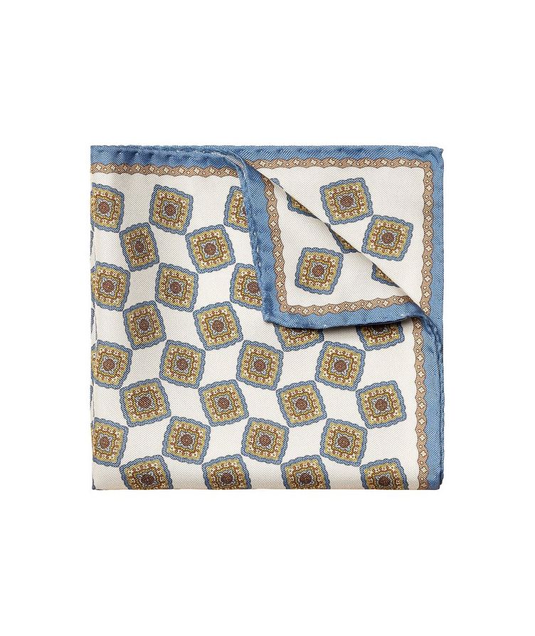 Geometric Print Silk Pocket Square image 1