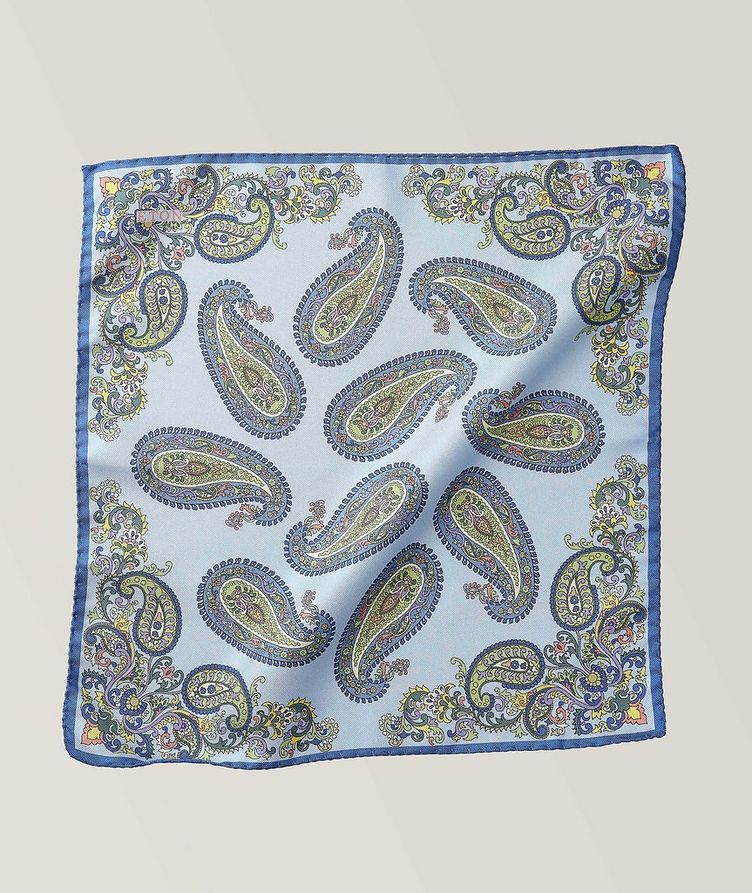 Paisley Printed Silk Pocket Square image 0