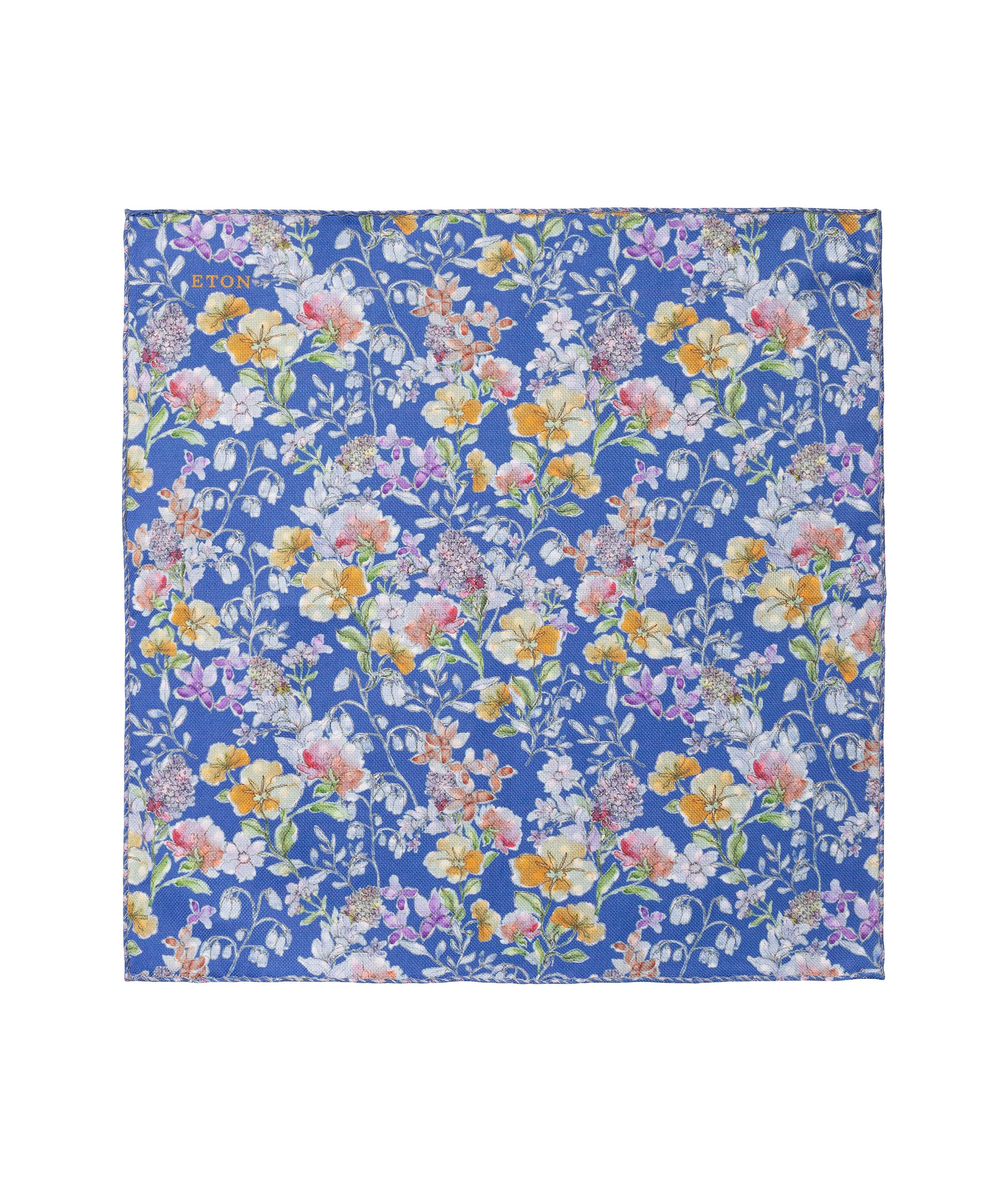 Floral Printed Silk Pocket Square image 0