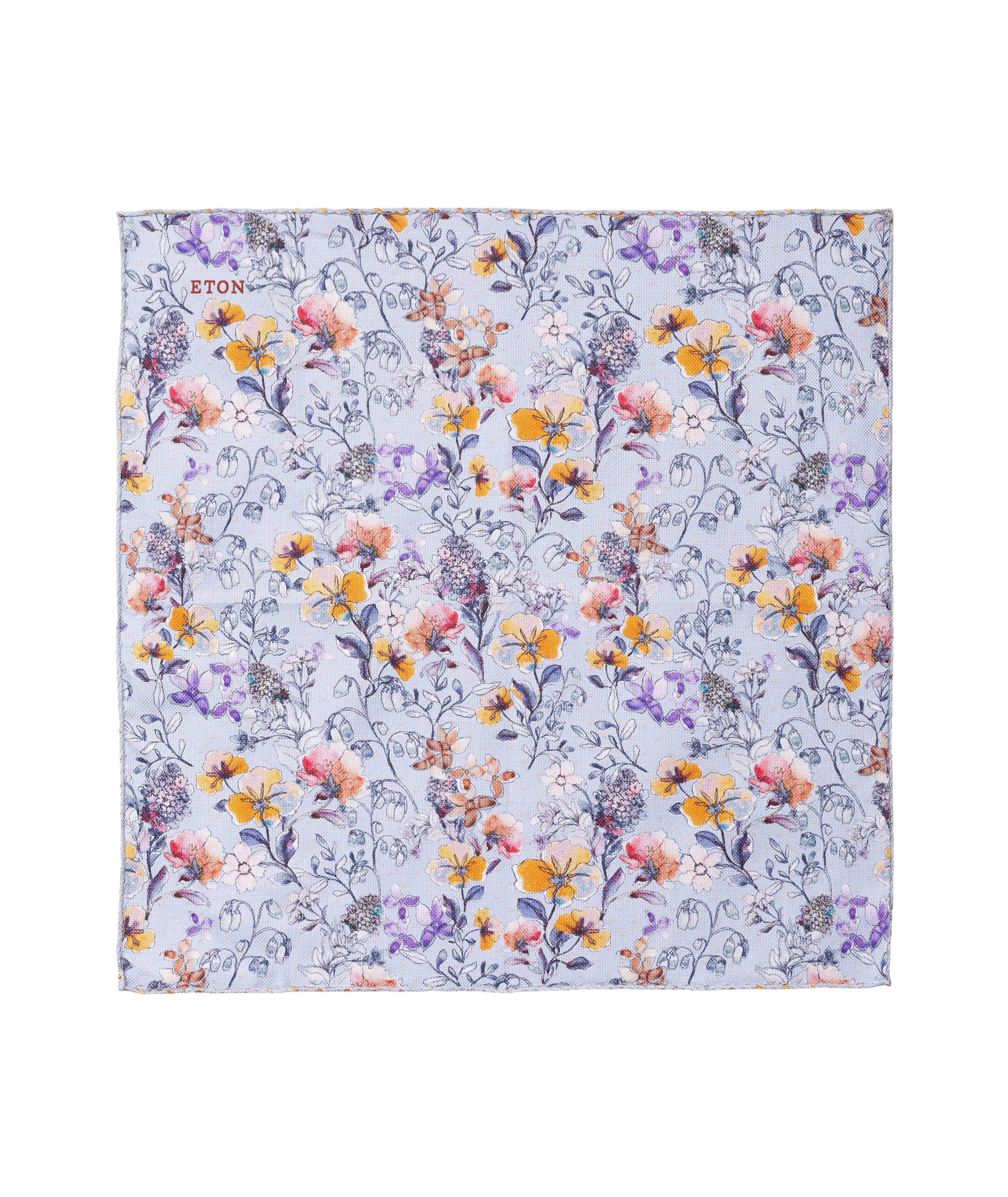 Floral Printed Silk Pocket Square image 0