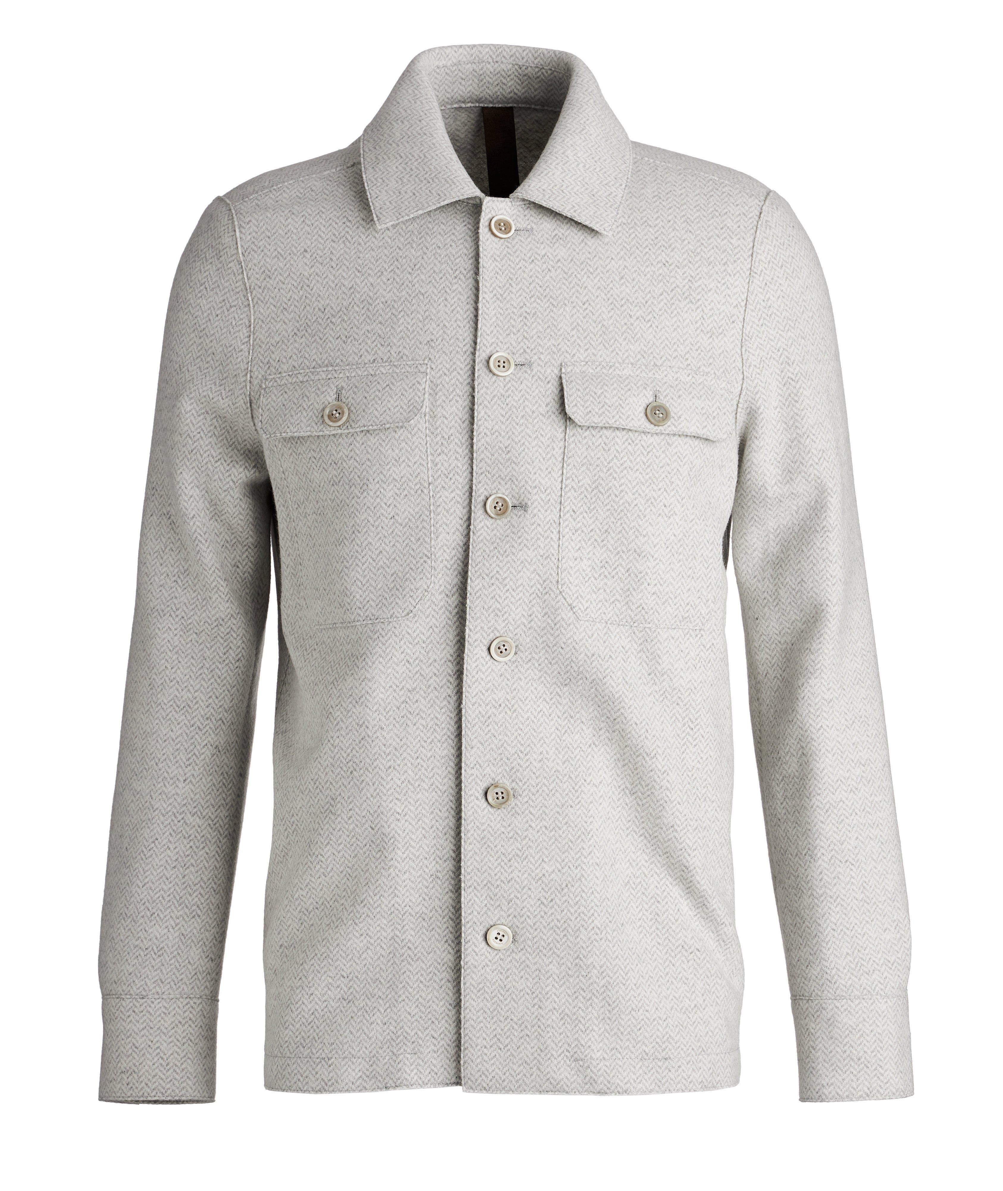 Wool-Blend Herringbone Shacket image 0