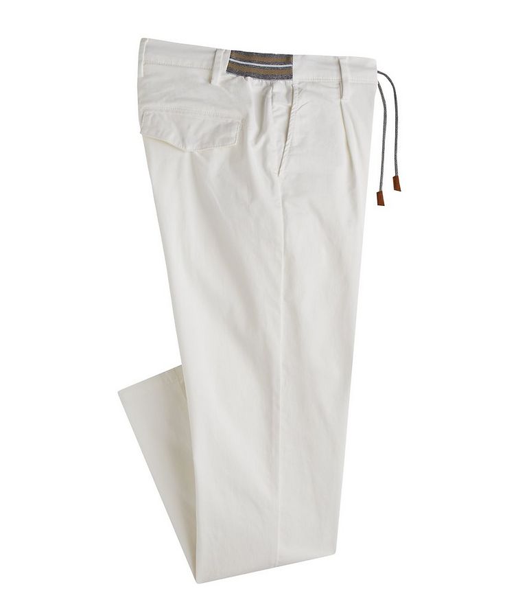 Drawstring Stretch-Cotton Pants image 0