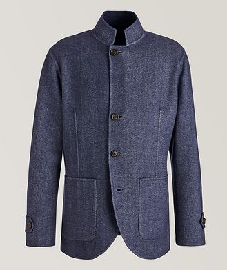 Eleventy Wool Herringbone Reversible Soft Jacket