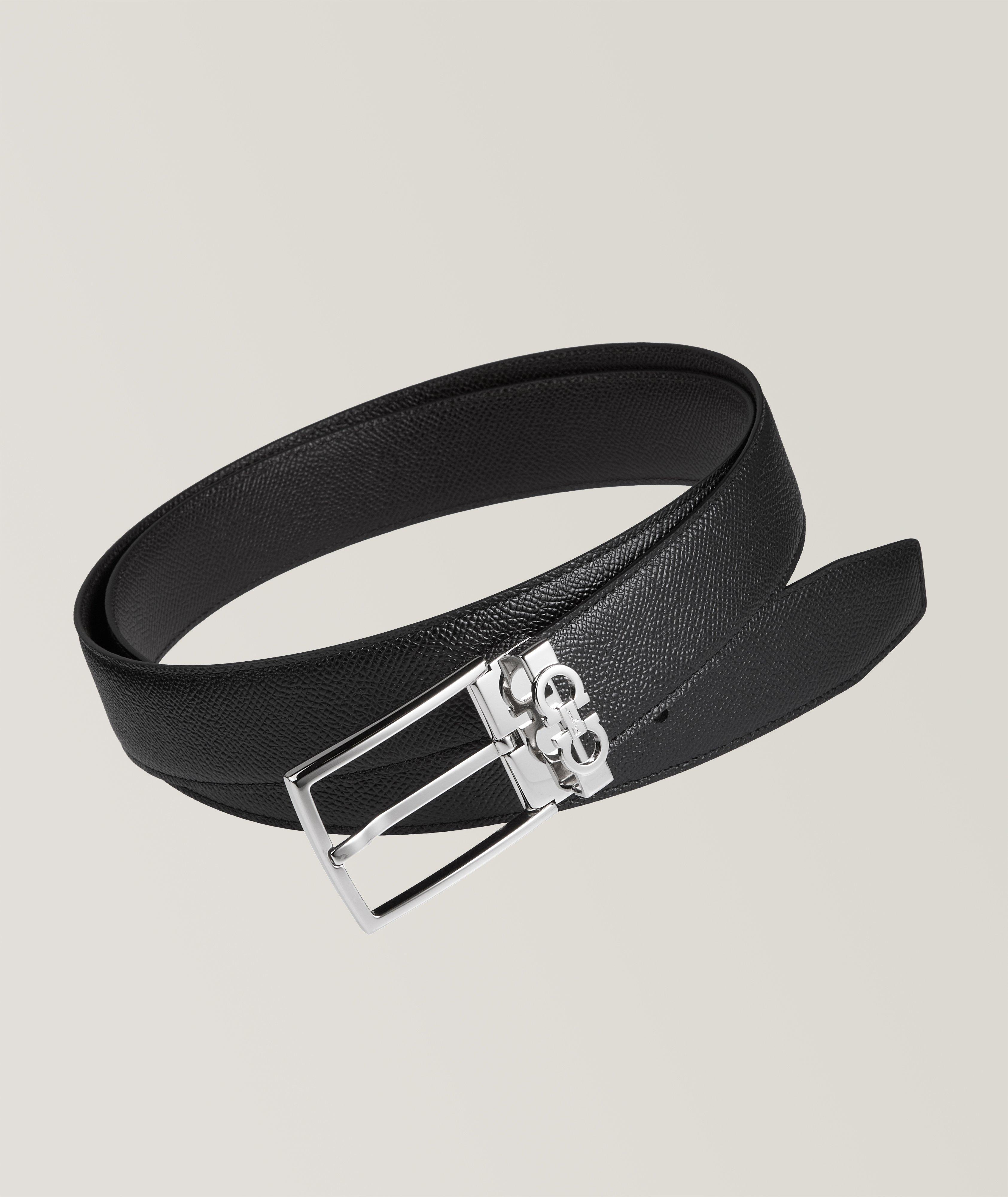 Ferragamo Men's Reversible Double-Gancini Leather Belt