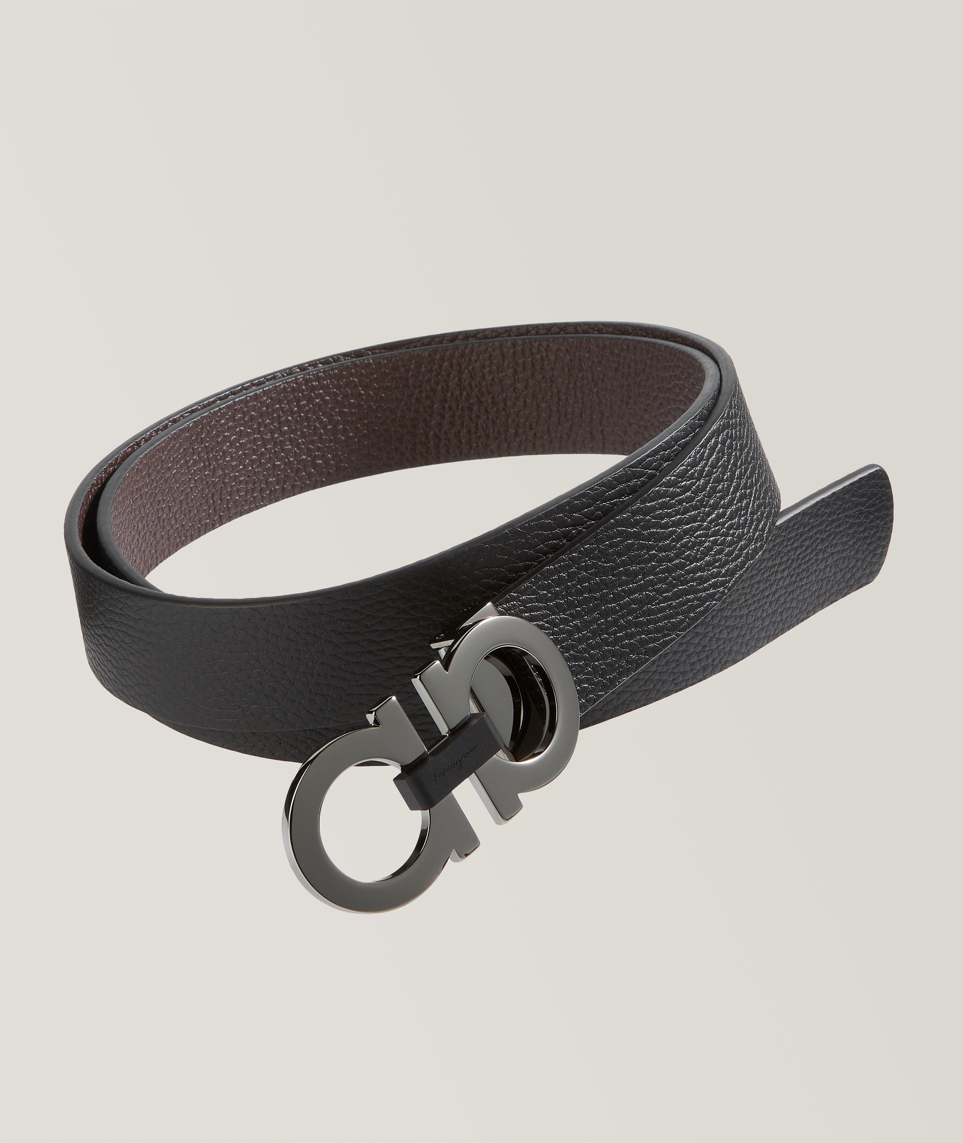 Ferragamo Men's Reversible Double-Gancini Leather Belt