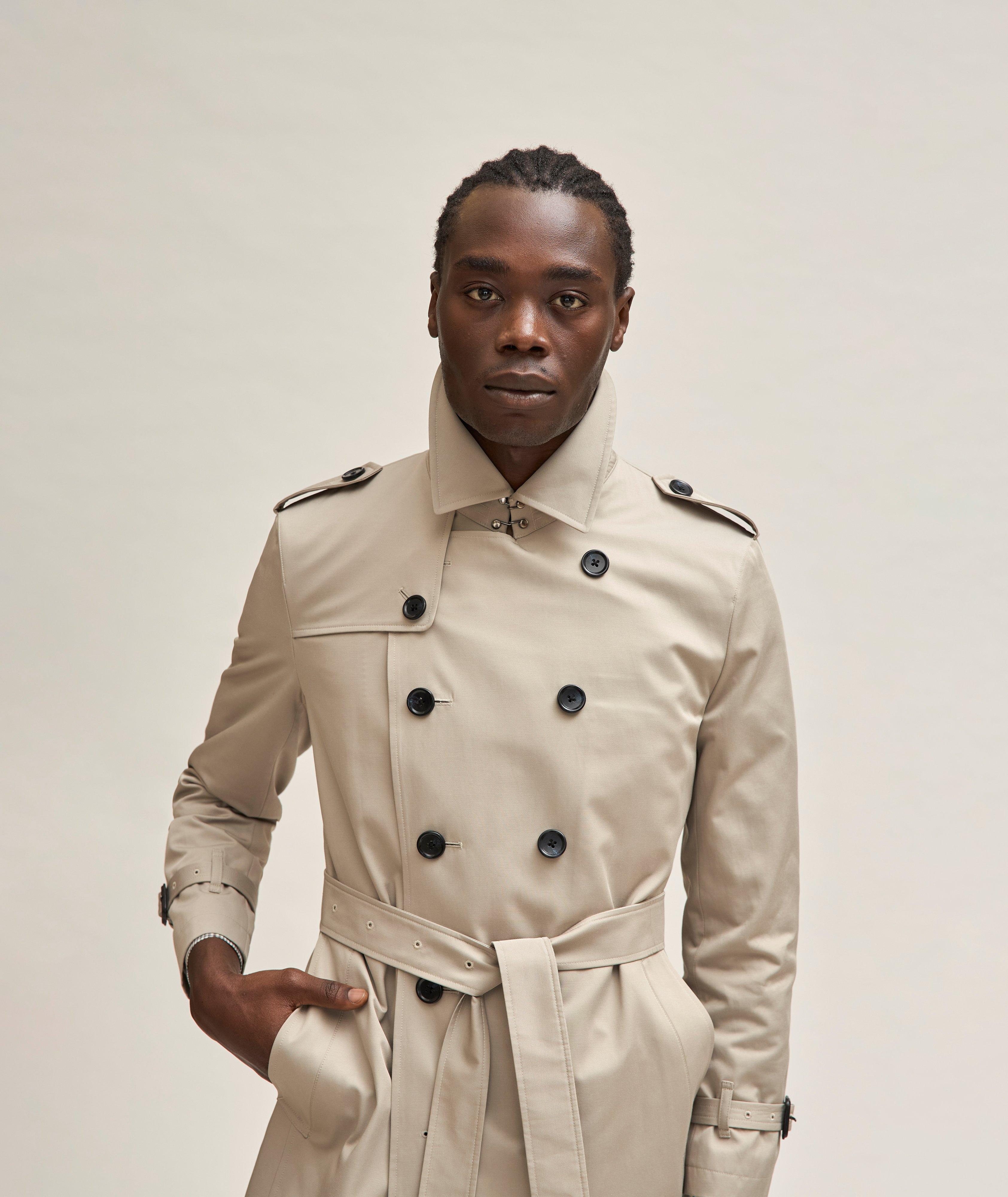 Water-Repellent Trench Coat with Hood