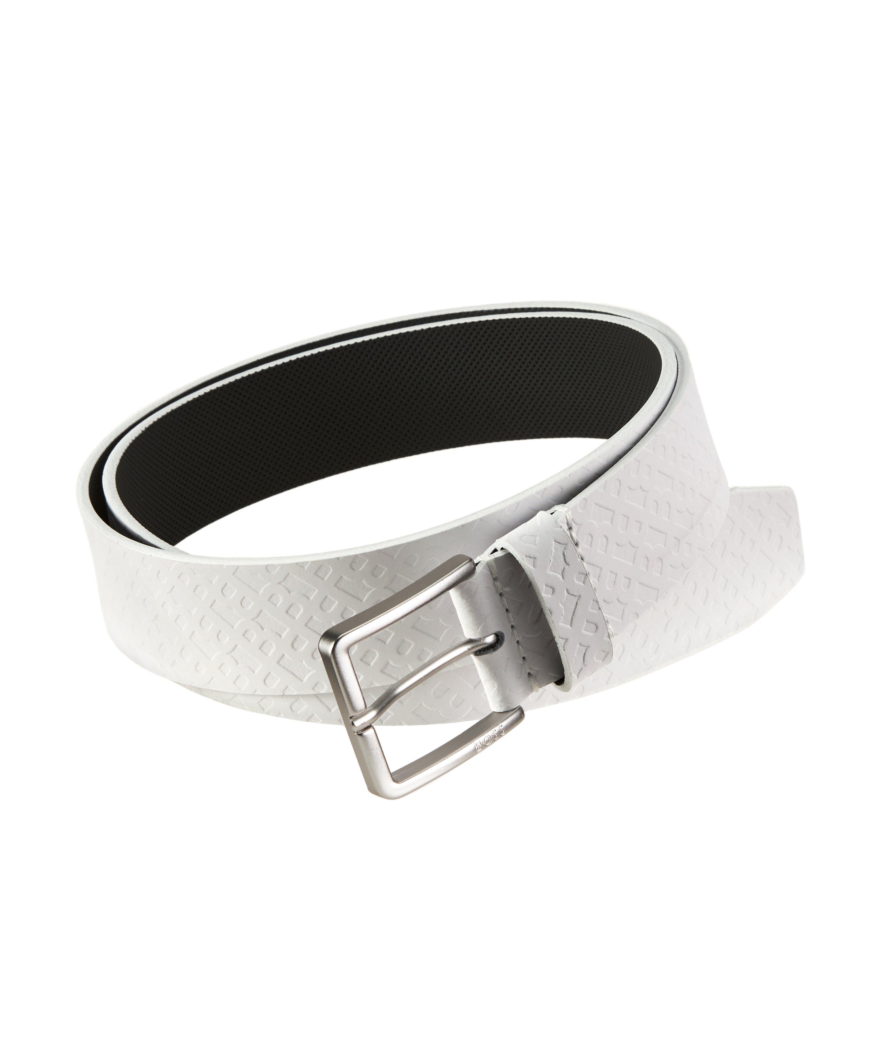 Logo Embossed Ther Leather Belt image 0