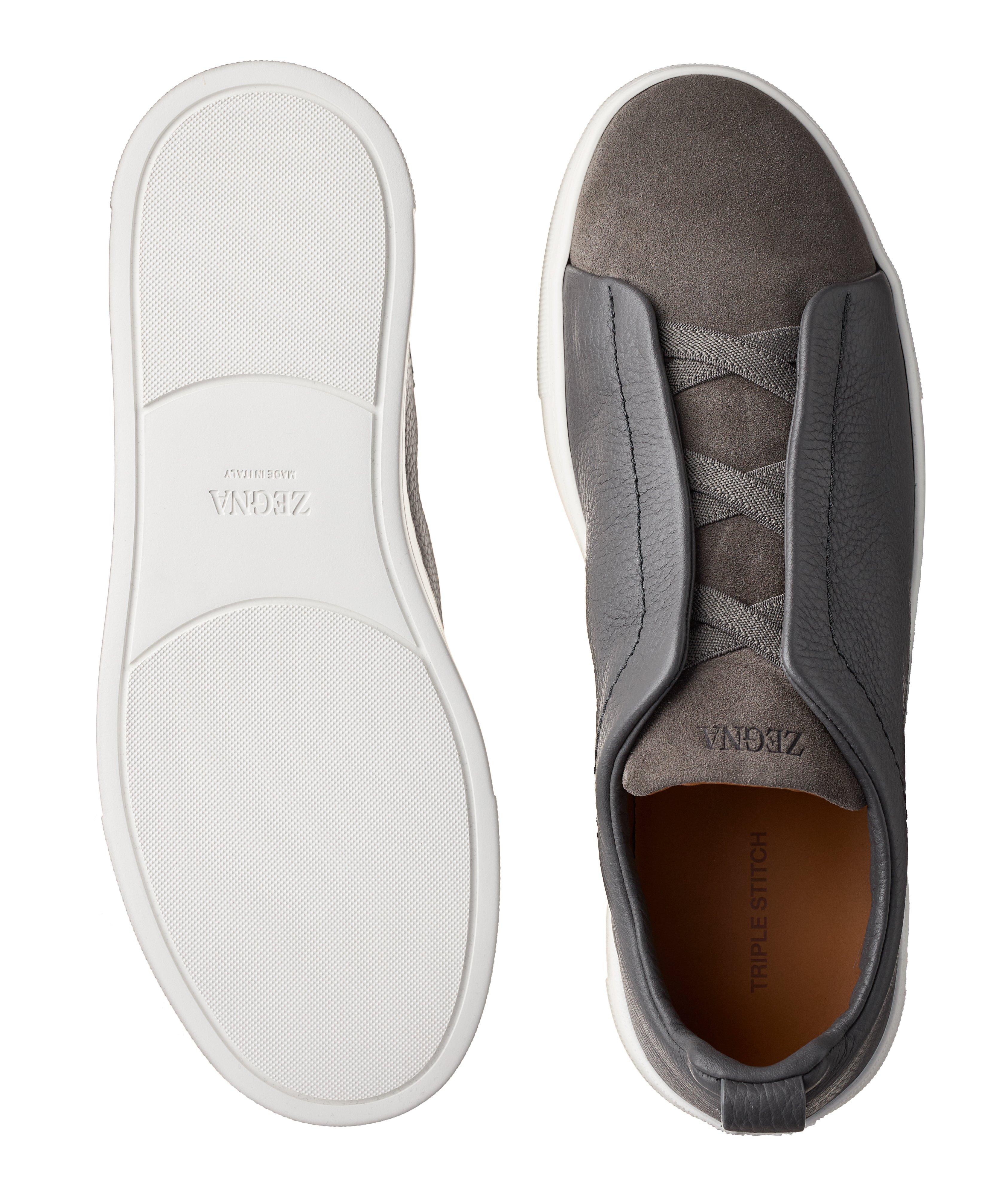 Triple Stitch Suede & Leather Slip-On Sneakers image 2