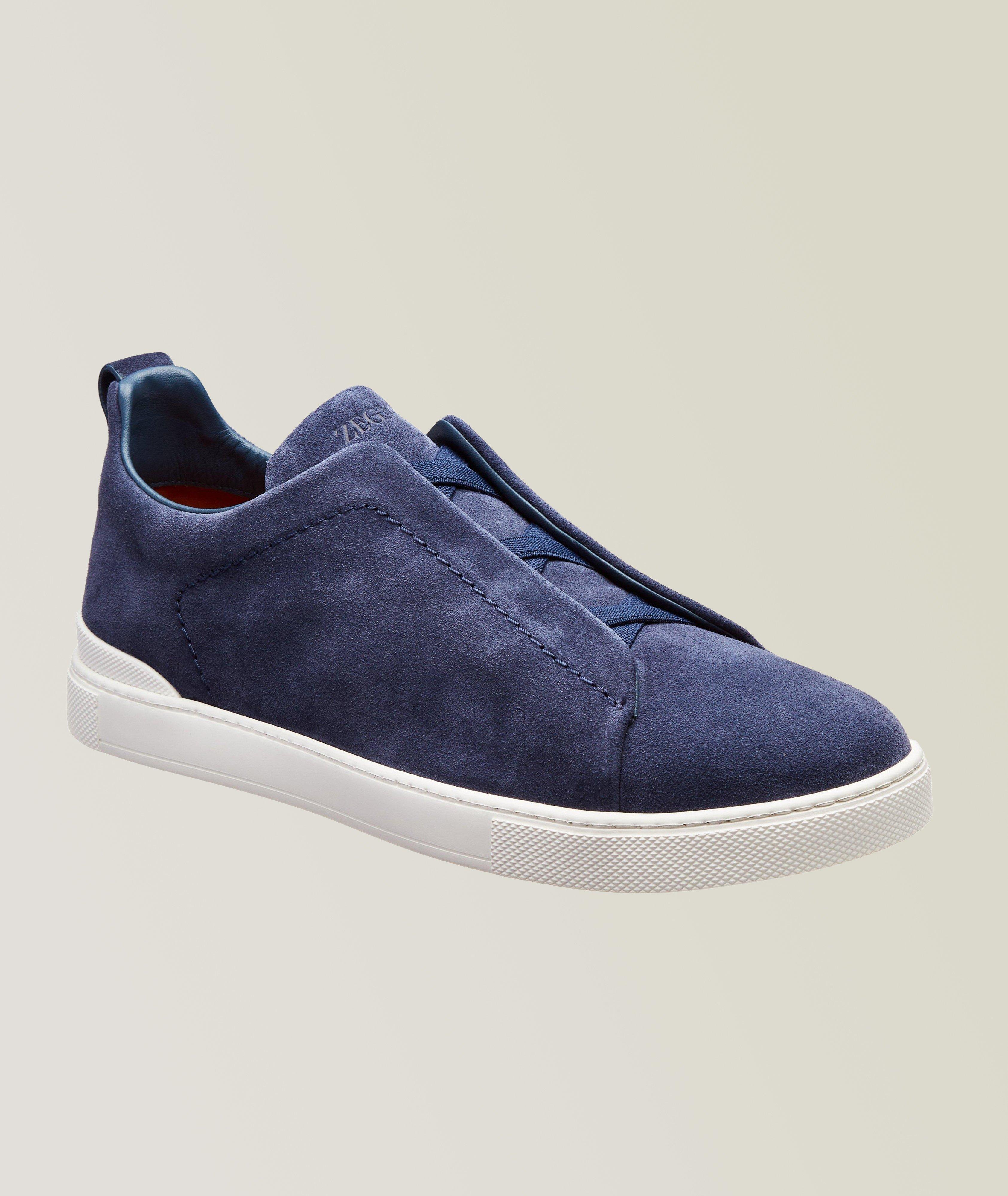 Zegna Triple Stitch Suede Slip-On Sneakers | Sneakers | Harry Rosen