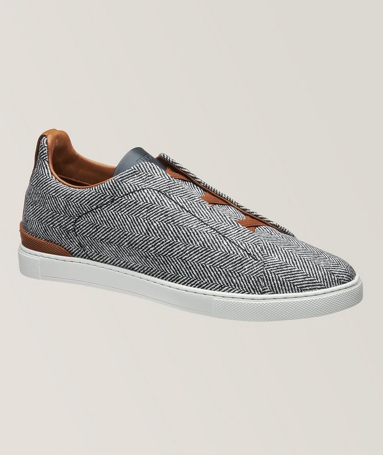 Triple Stitch Chevron Mélange Wool Sneakers image 0