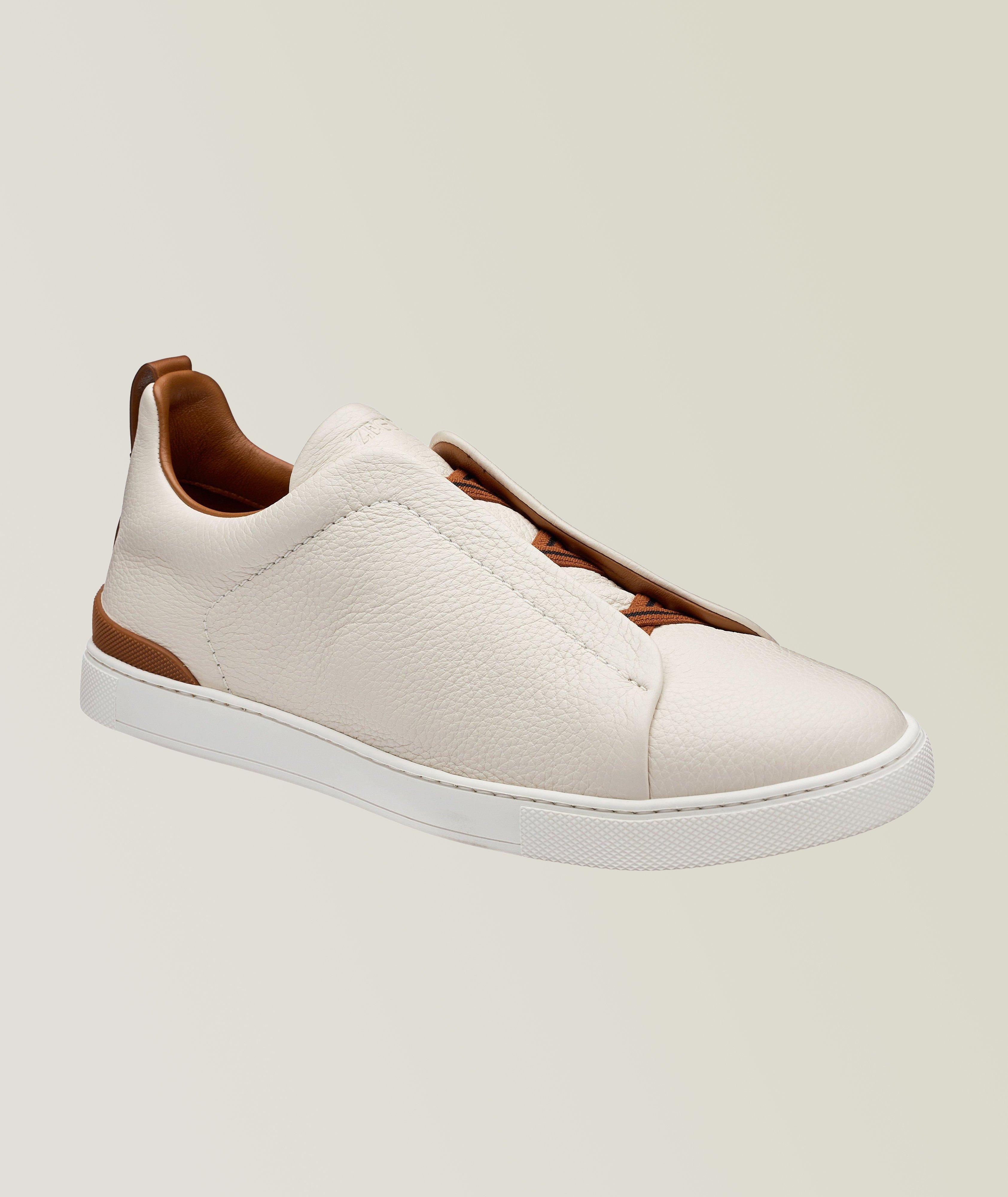 Triple Stitch Leather Slip-On Sneakers image 0