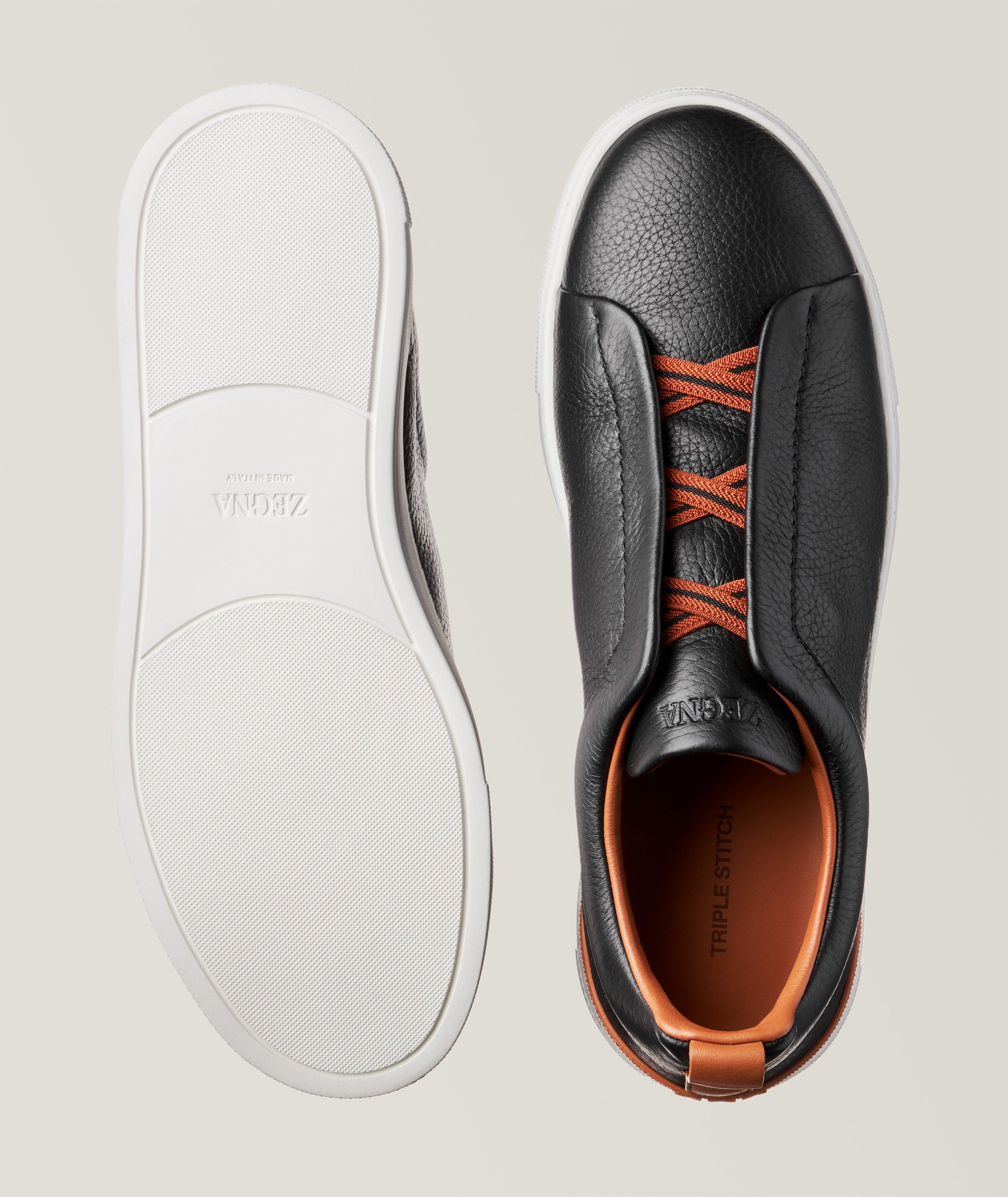 Triple Stitch Leather Slip-On Sneakers image 2