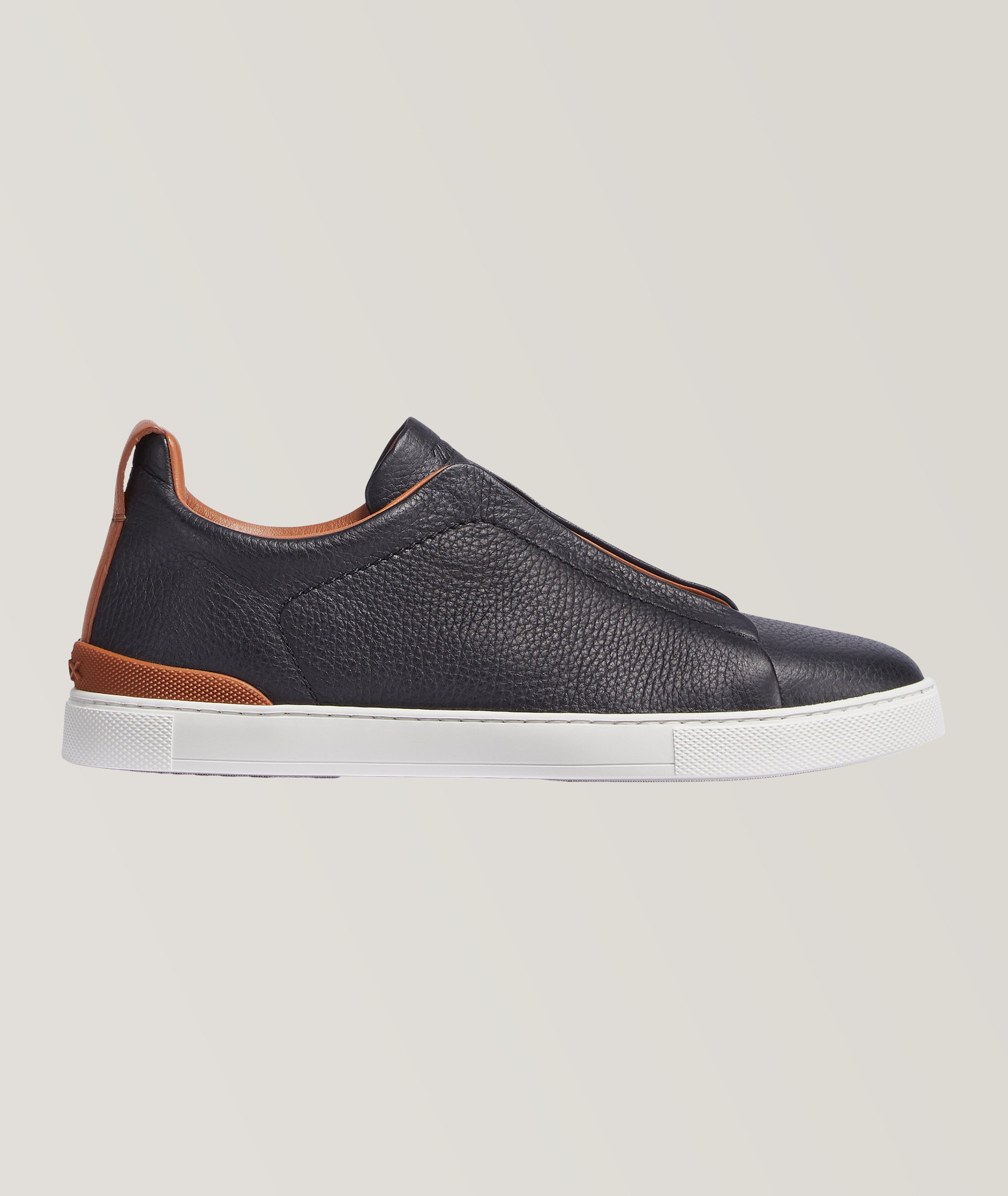Triple Stitch Leather Slip-On Sneakers image 3