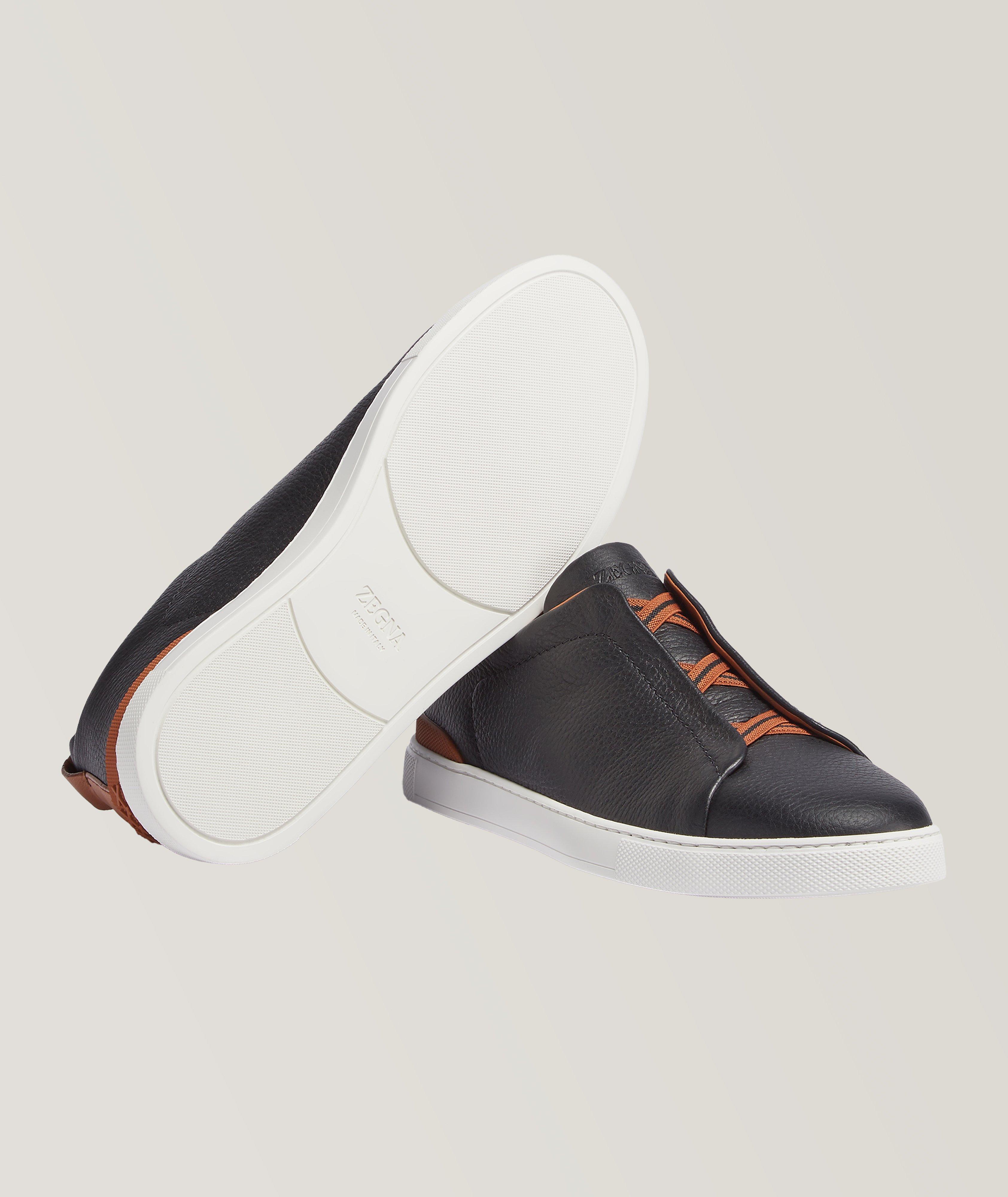 Triple Stitch Leather Slip-On Sneakers image 5