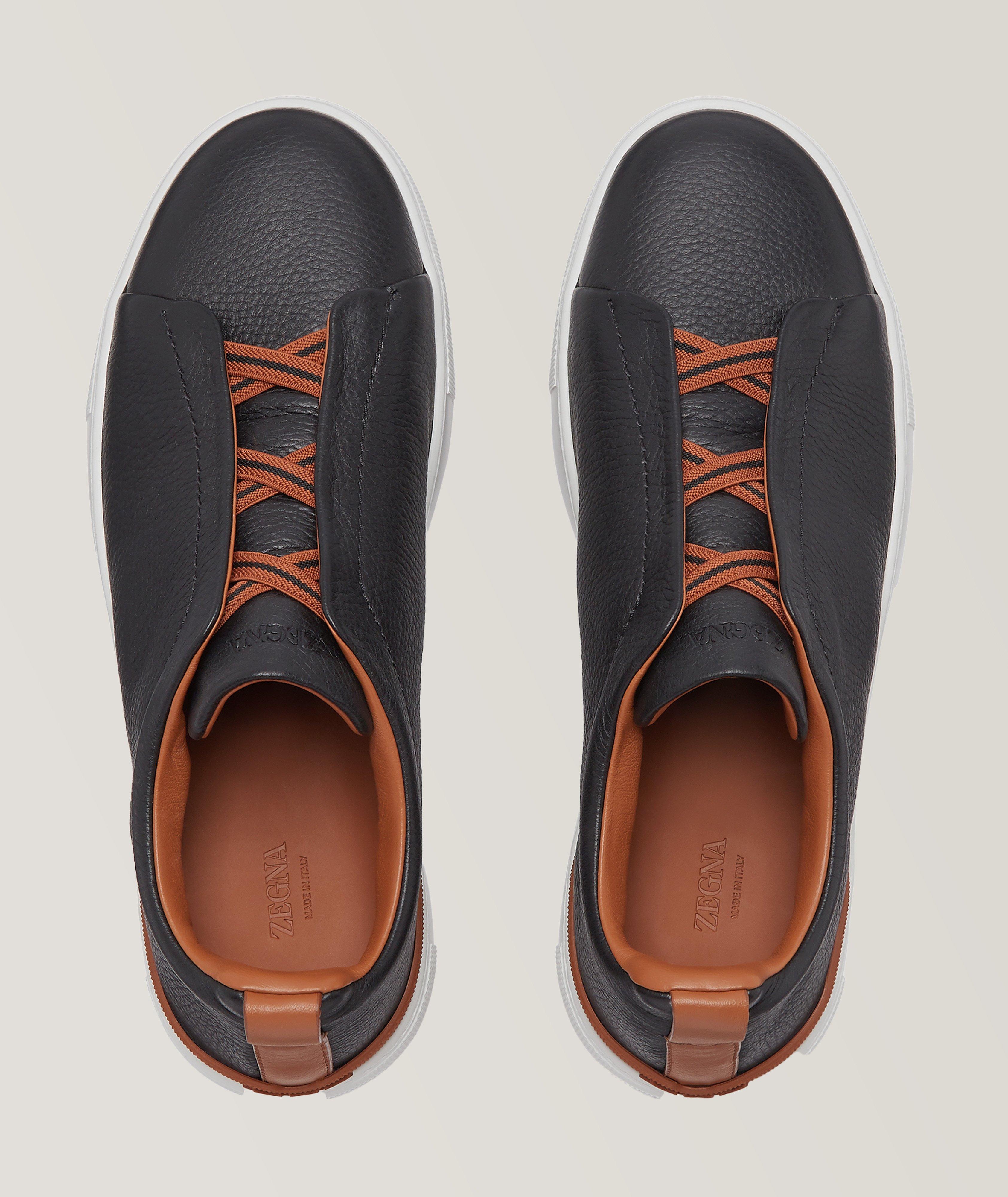 Triple Stitch Leather Slip-On Sneakers image 6