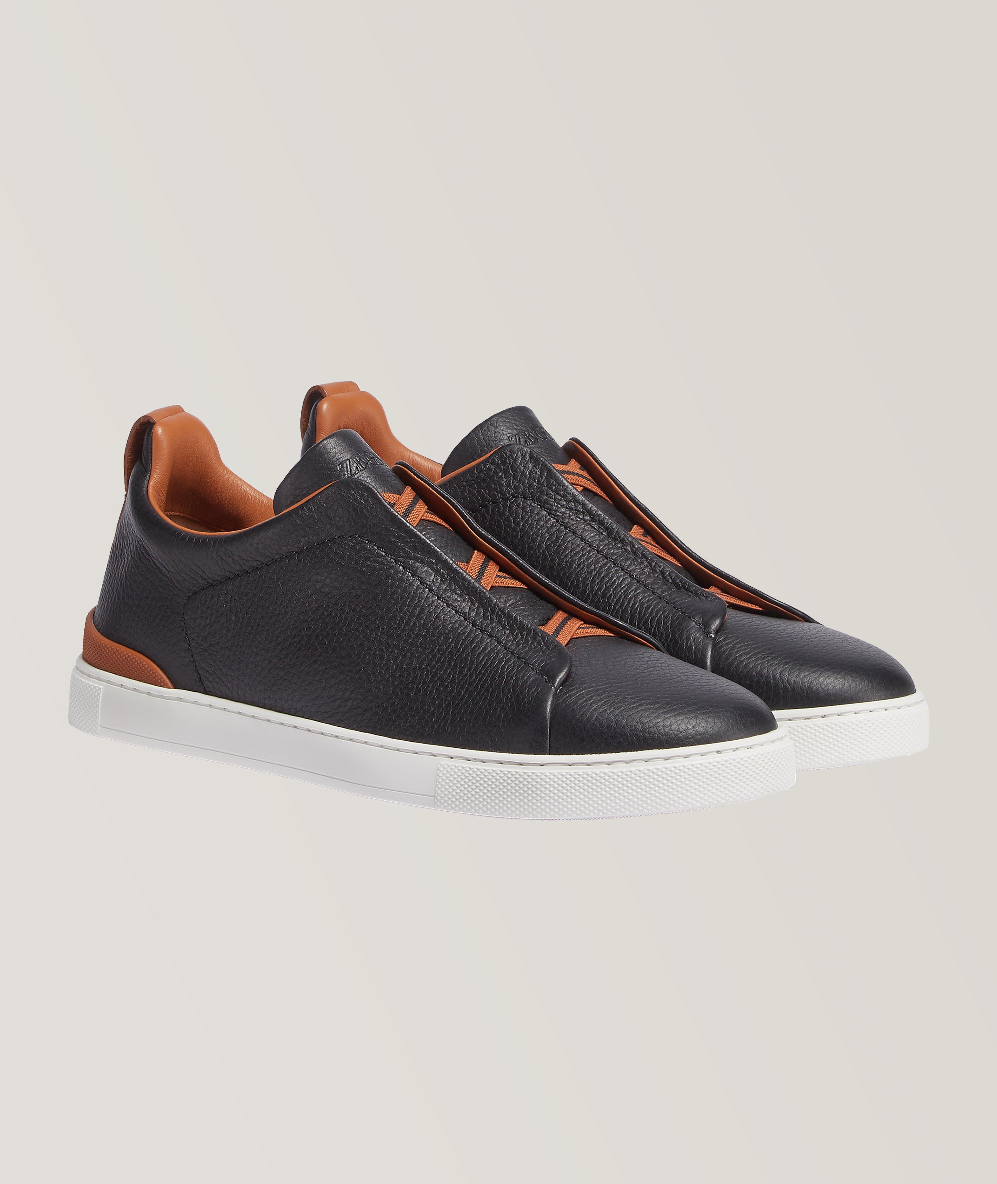 Triple Stitch Leather Slip-On Sneakers image 0