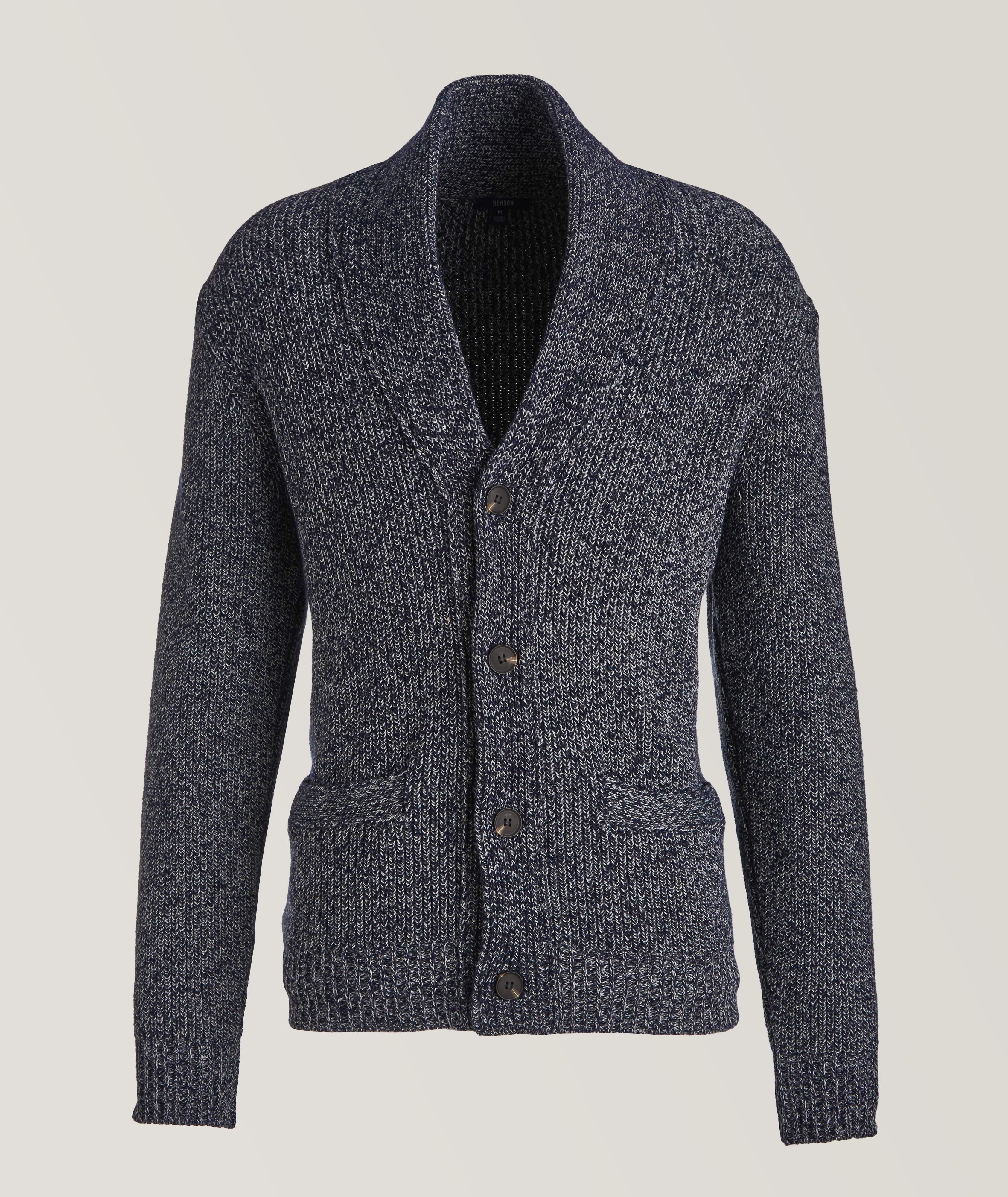 Benson Shawl Collar Melange Cardigan | Sweaters & Knits | Harry Rosen