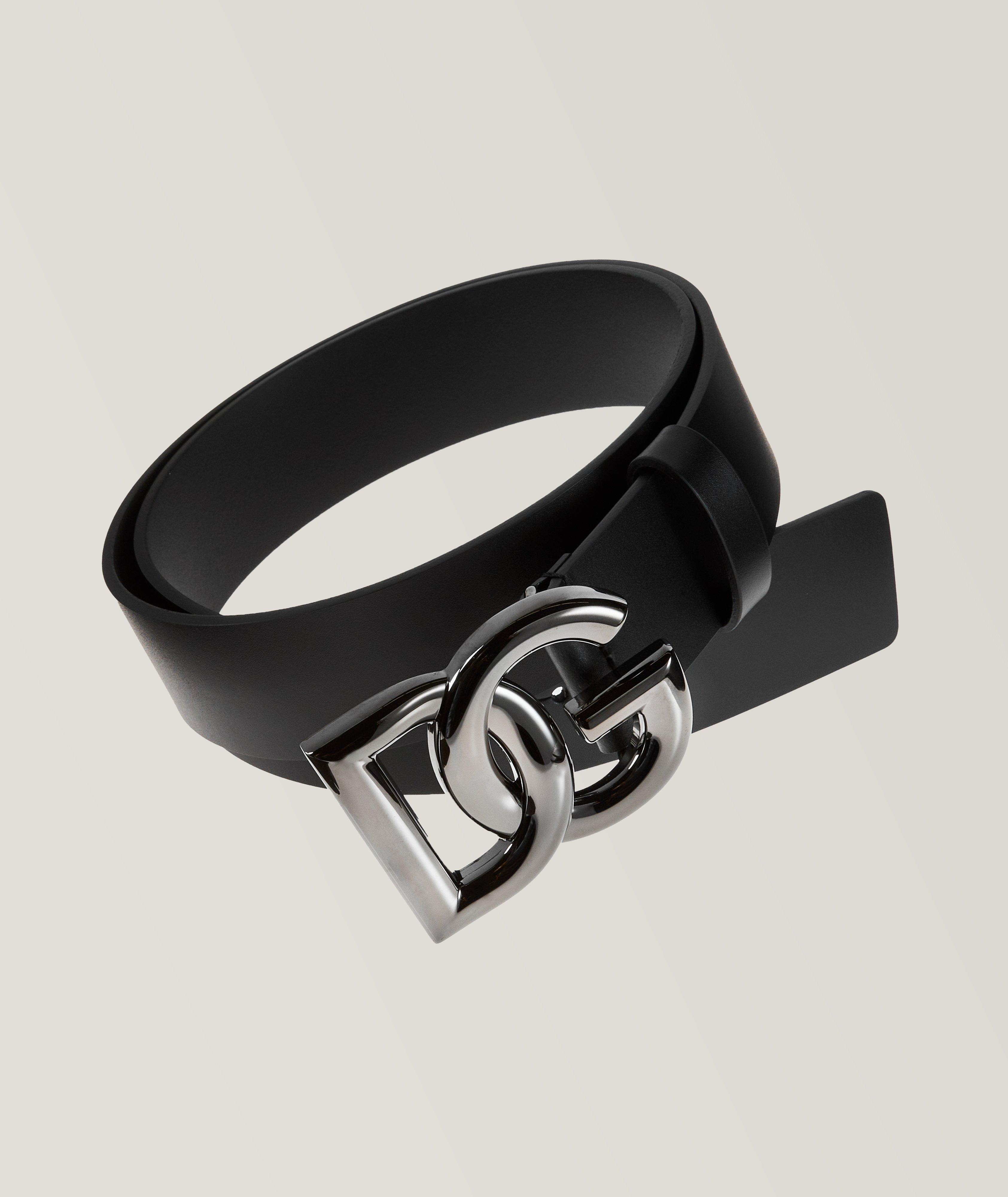 Dolce & Gabbana Interlocked Logo Leather Belt | Belts | Harry Rosen