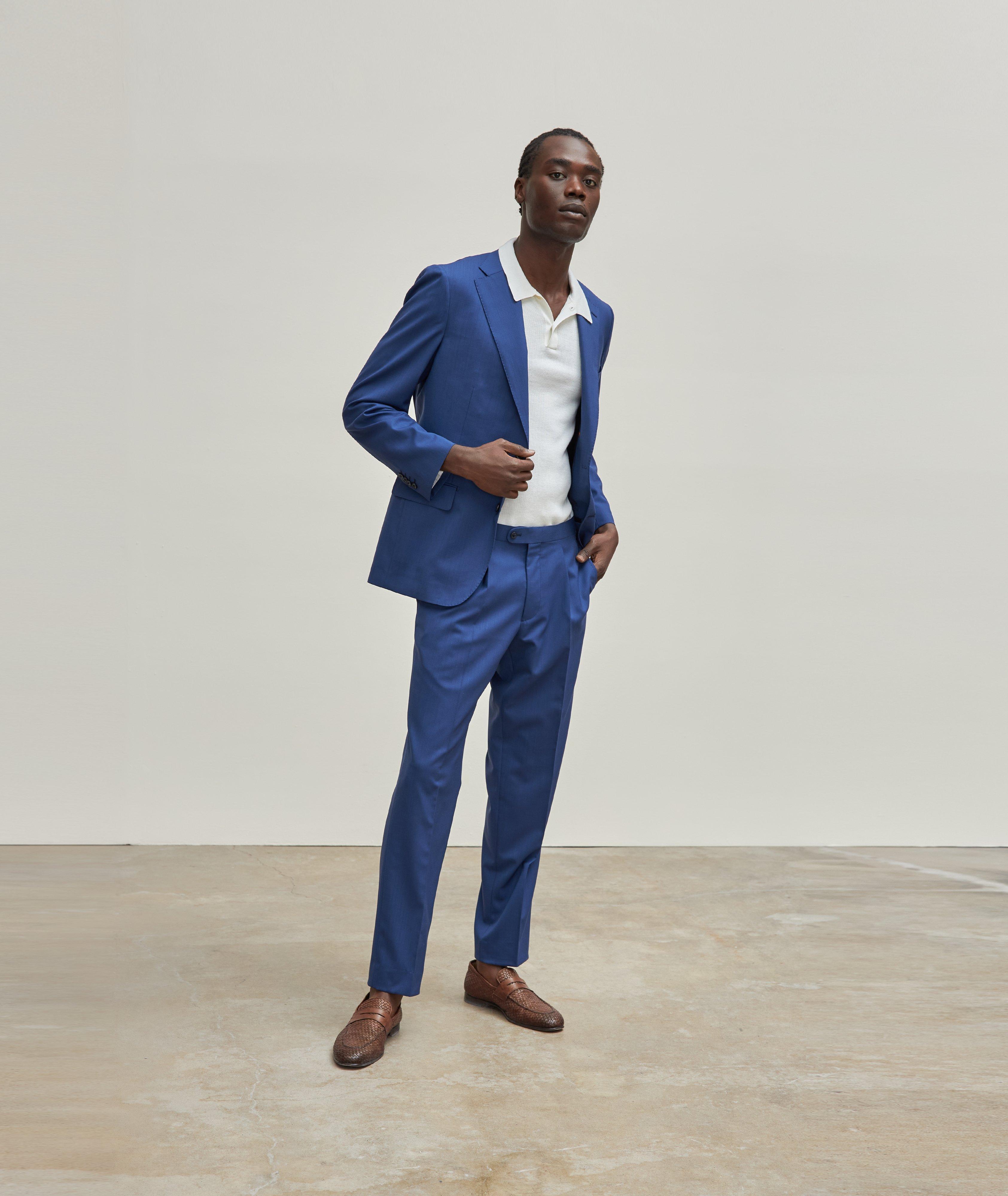 Men in store blue suits