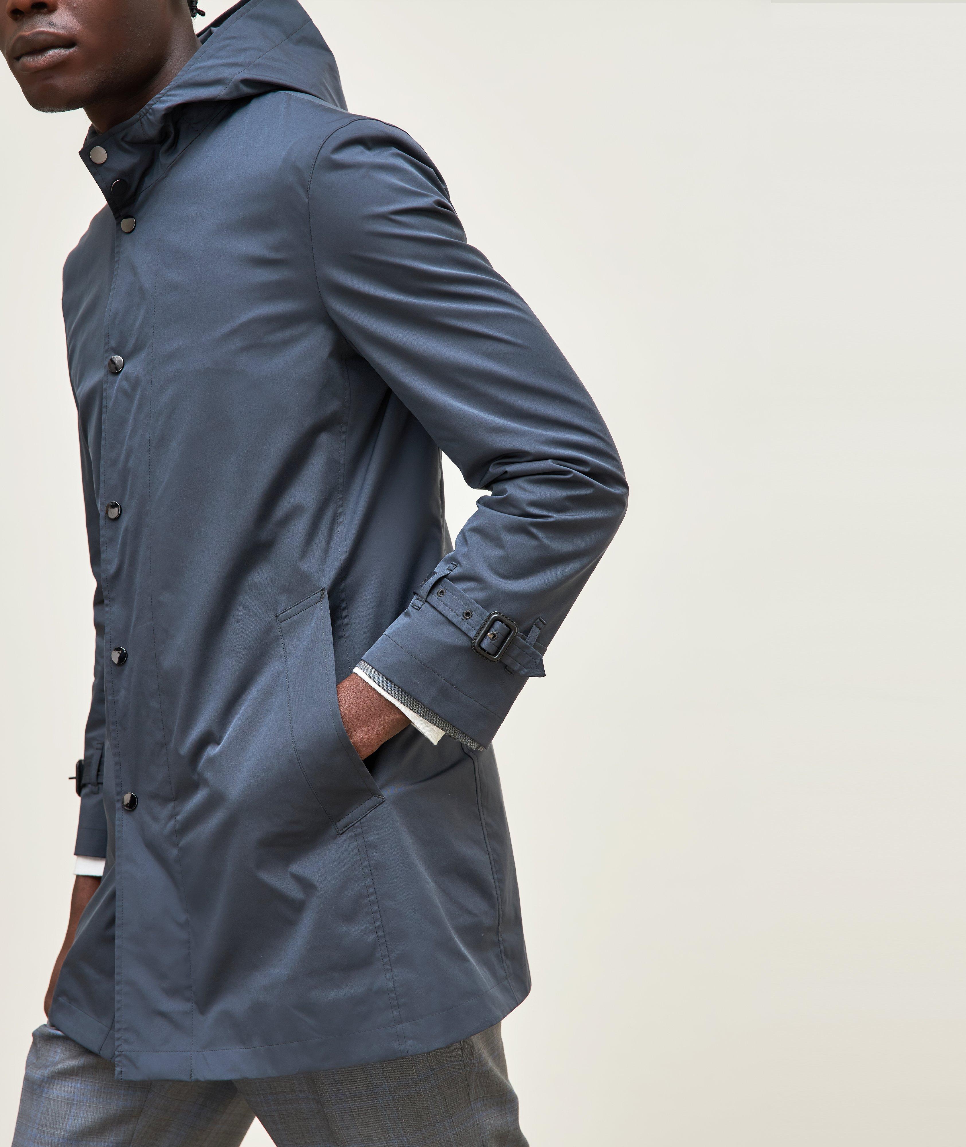 Navy trench sale coat with hood