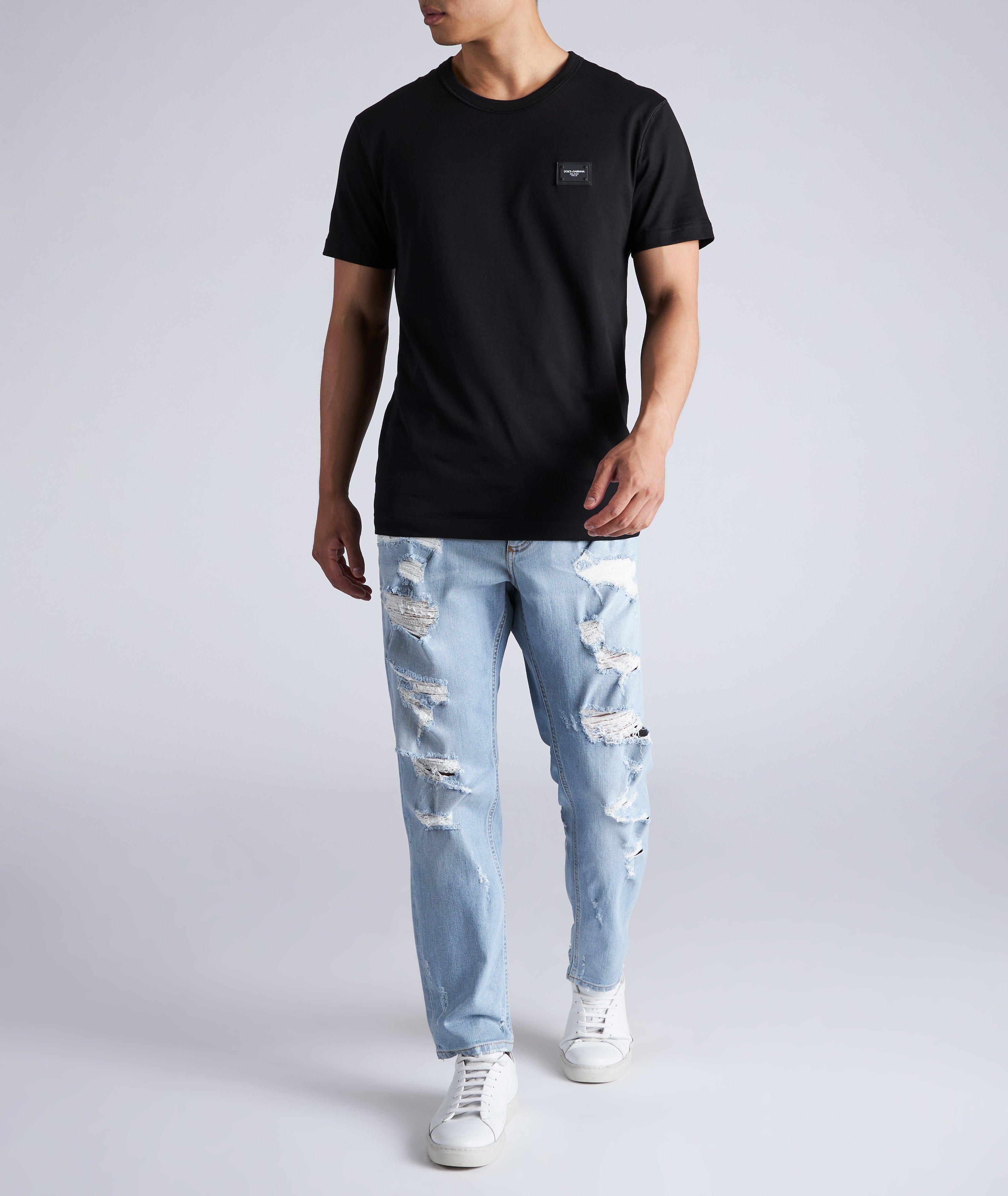 Embroidered Logo Tag Cotton T-Shirt image 1