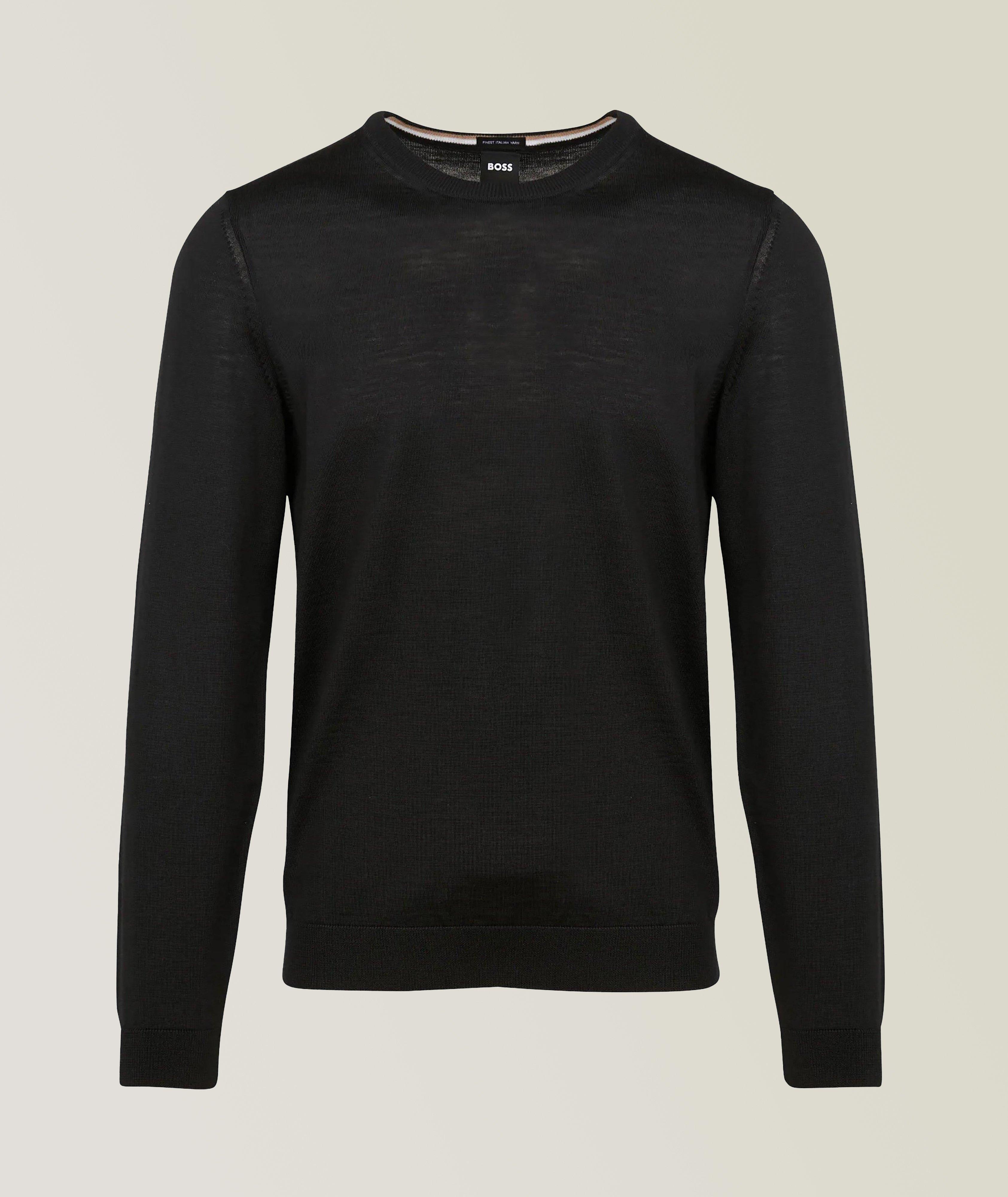 BOSS - Structured-knit sweater in virgin wool, silk and cashmere