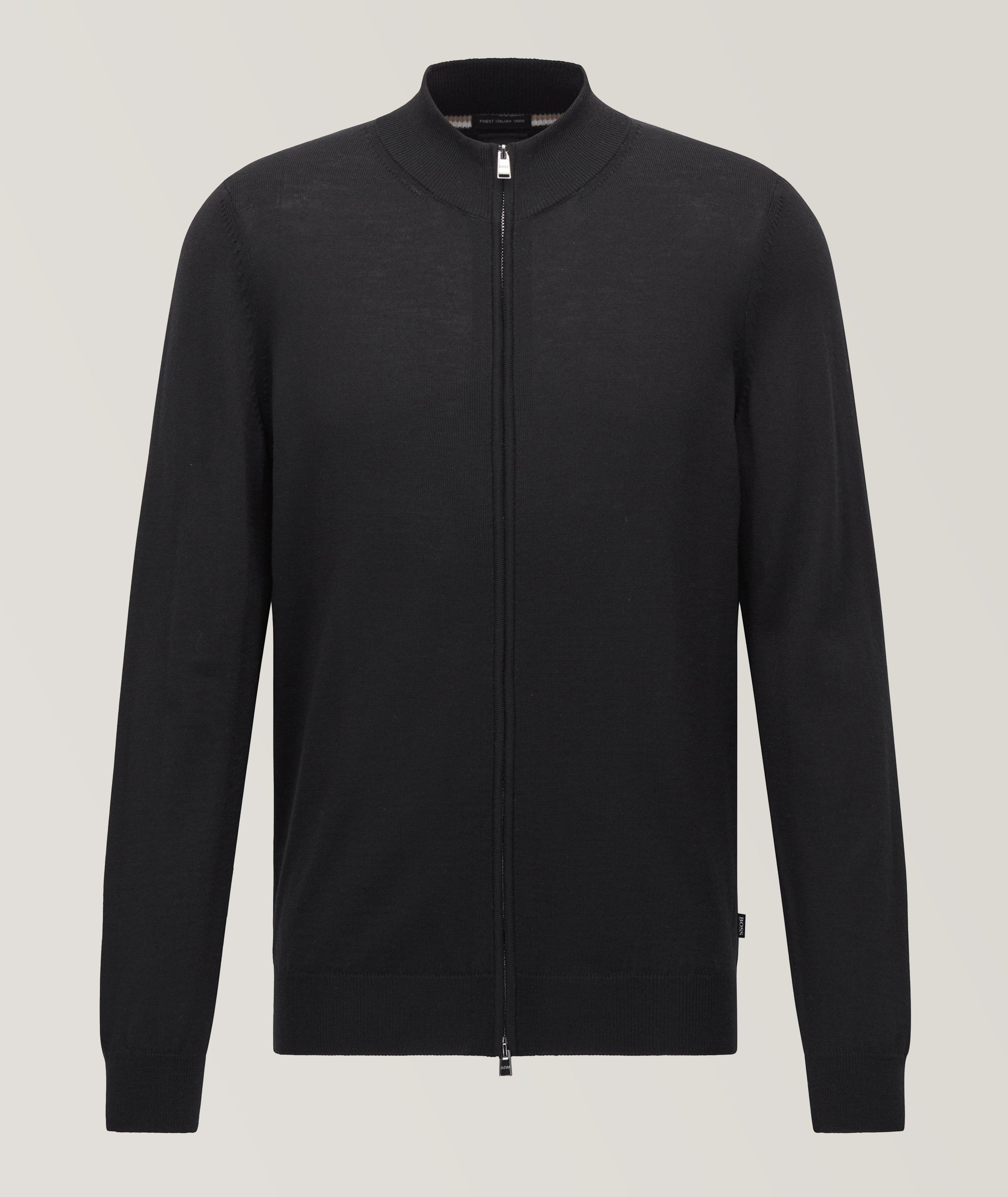 Hugo boss mens full zip sweater best sale