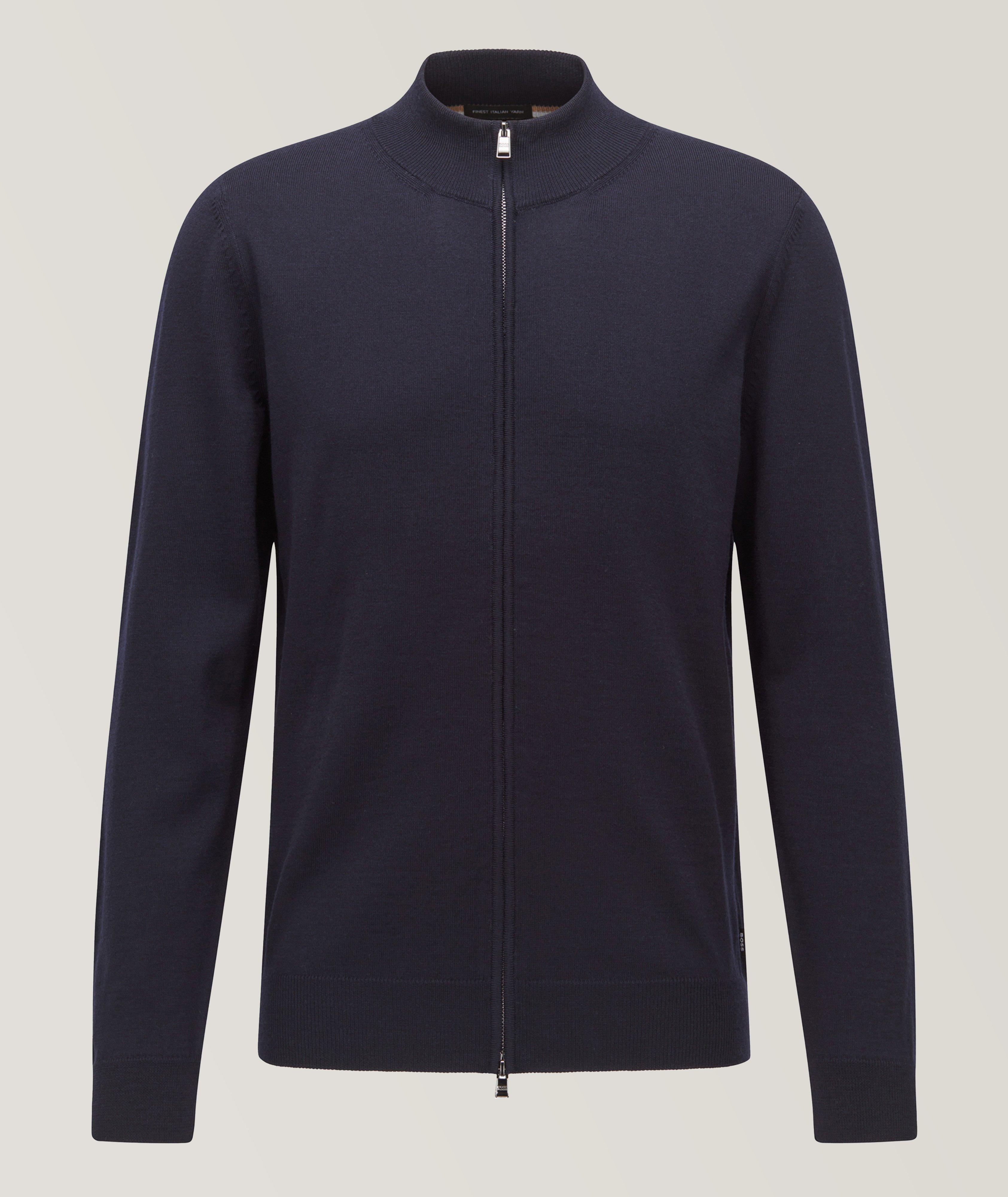 BOSS Full-Zip Virgin Wool Sweater | Sweaters & Knits | Harry Rosen