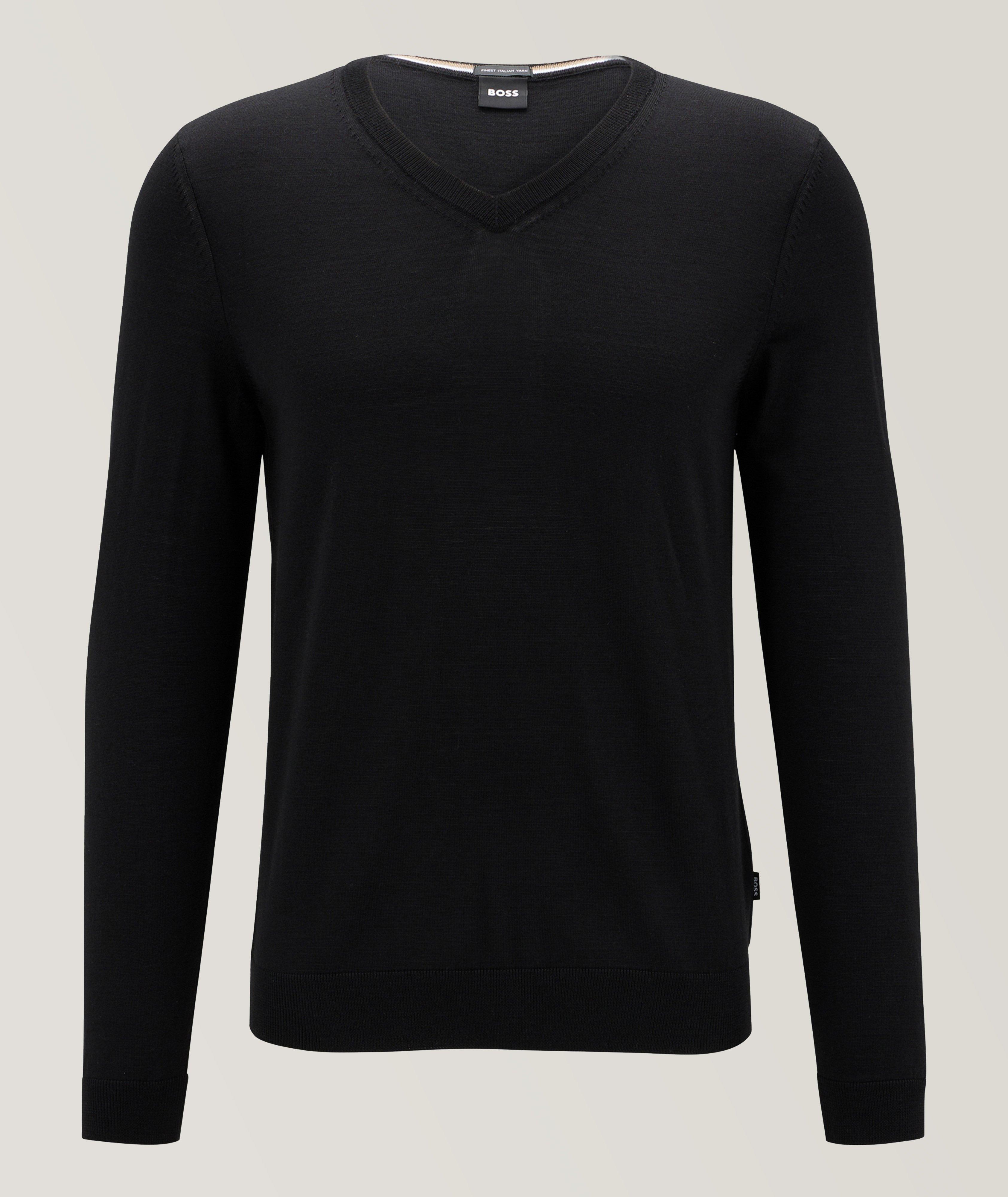 BOSS V-Neck Virgin-Wool Sweater | Sweaters & Knits | Harry Rosen