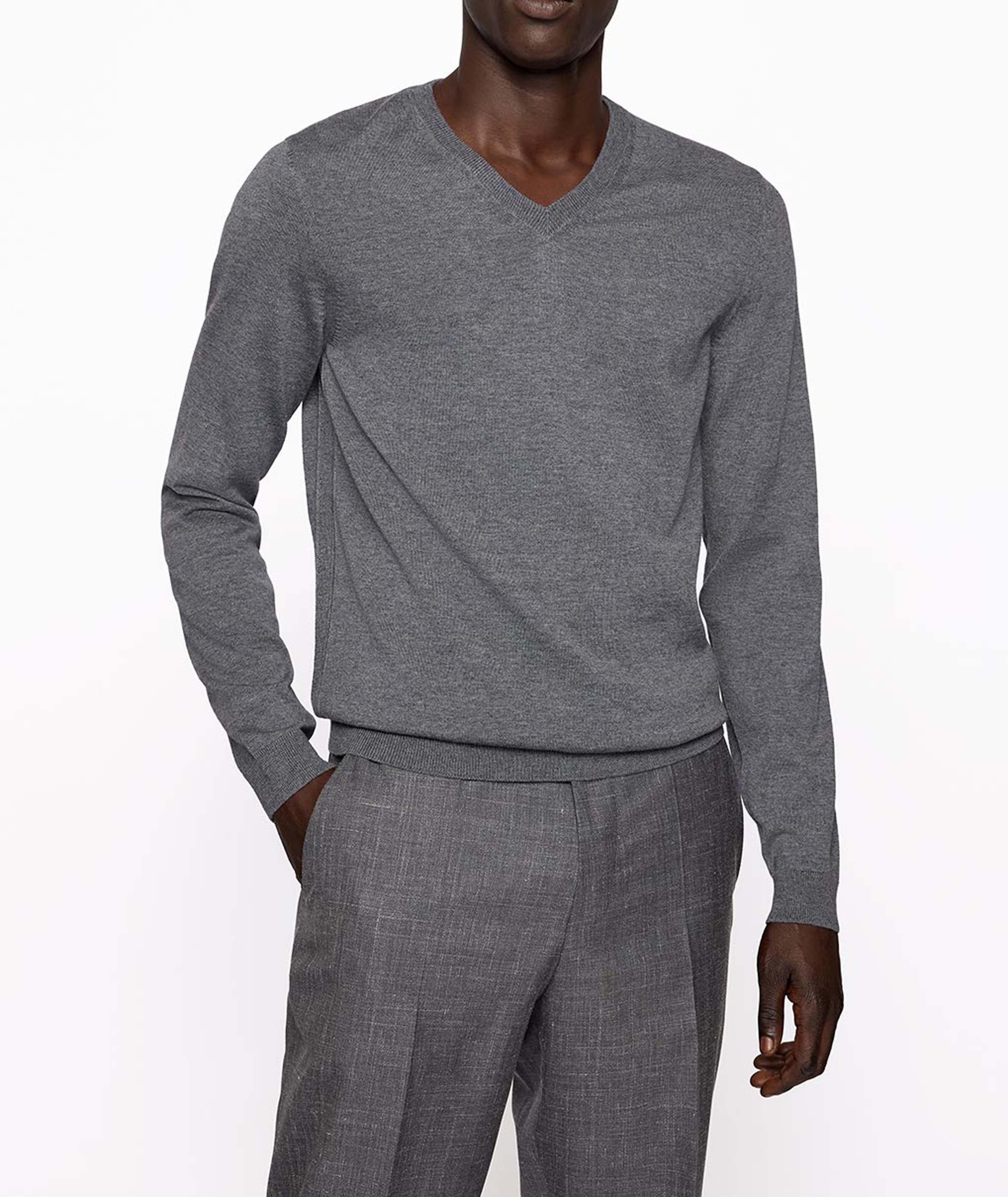 BOSS - V-neck sweater in responsible wool