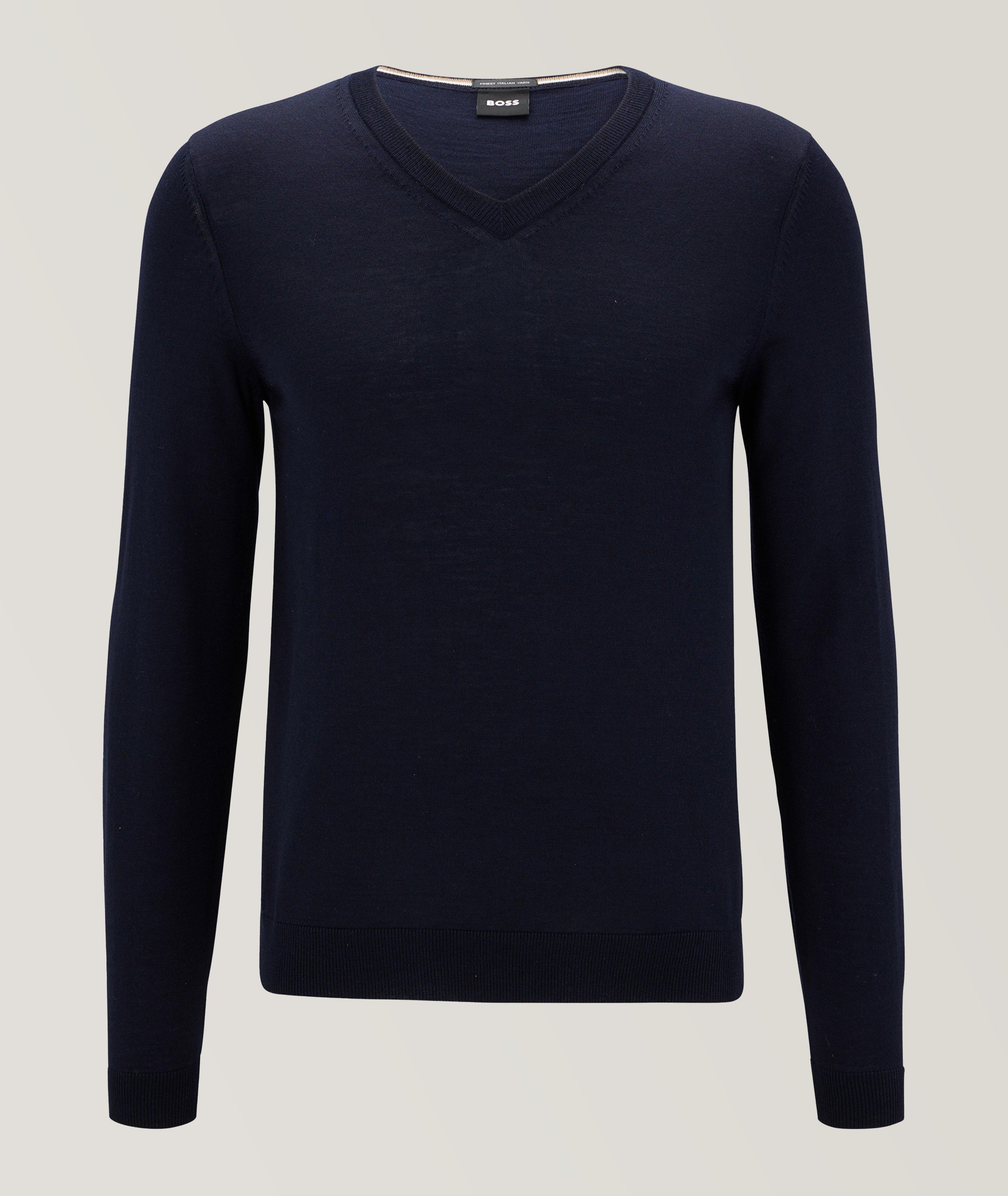 BOSS - V-neck sweater in wool