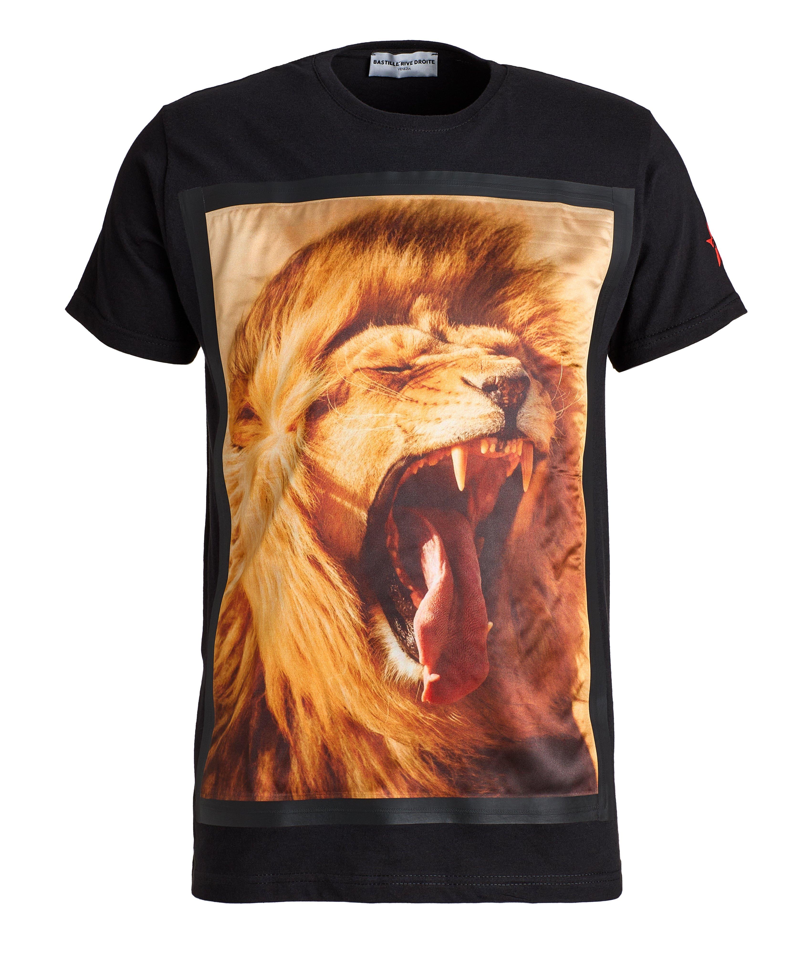 Lion Patch Print Cotton T-Shirt image 0