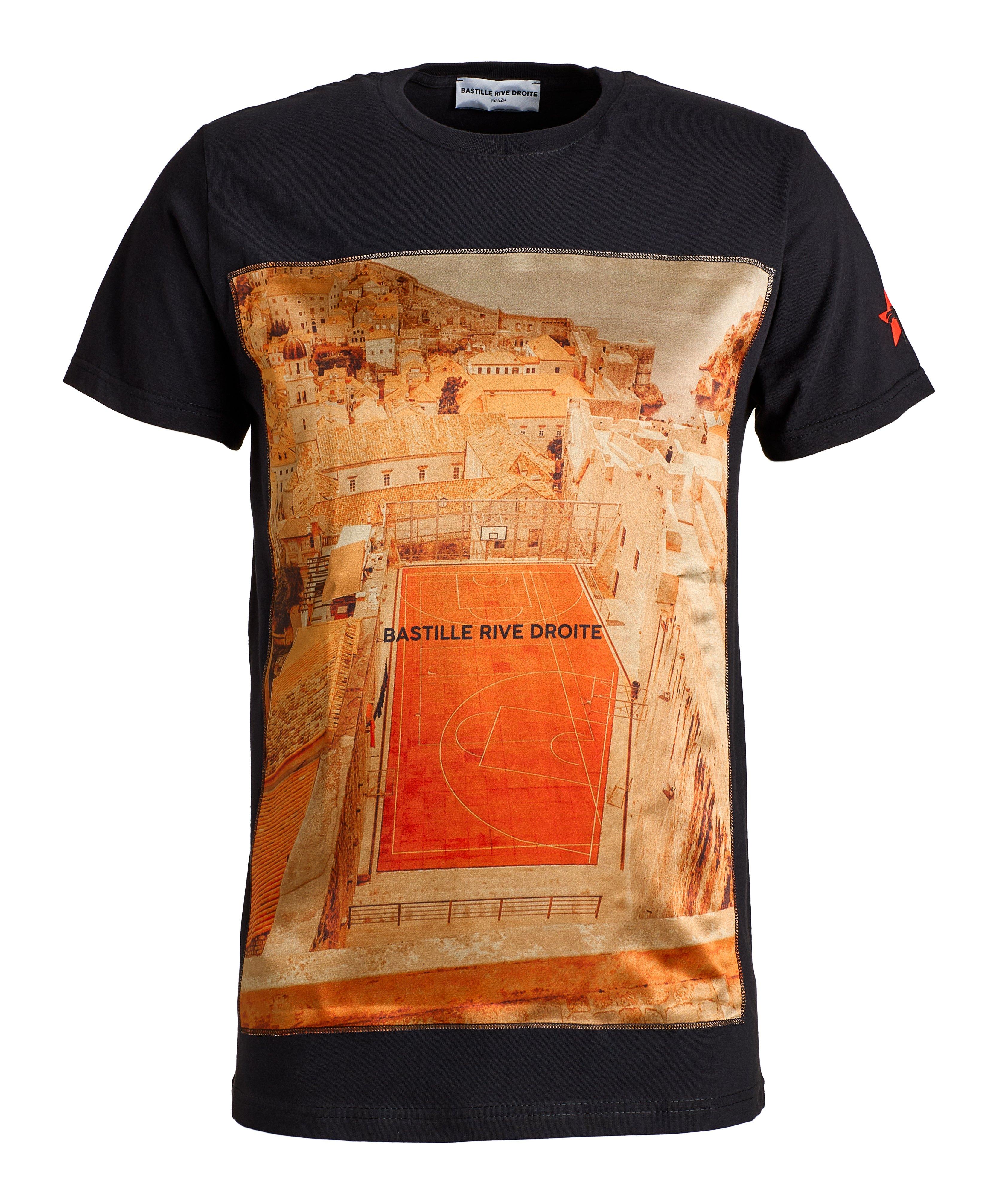 Sea Court Print Cotton T-Shirt image 0