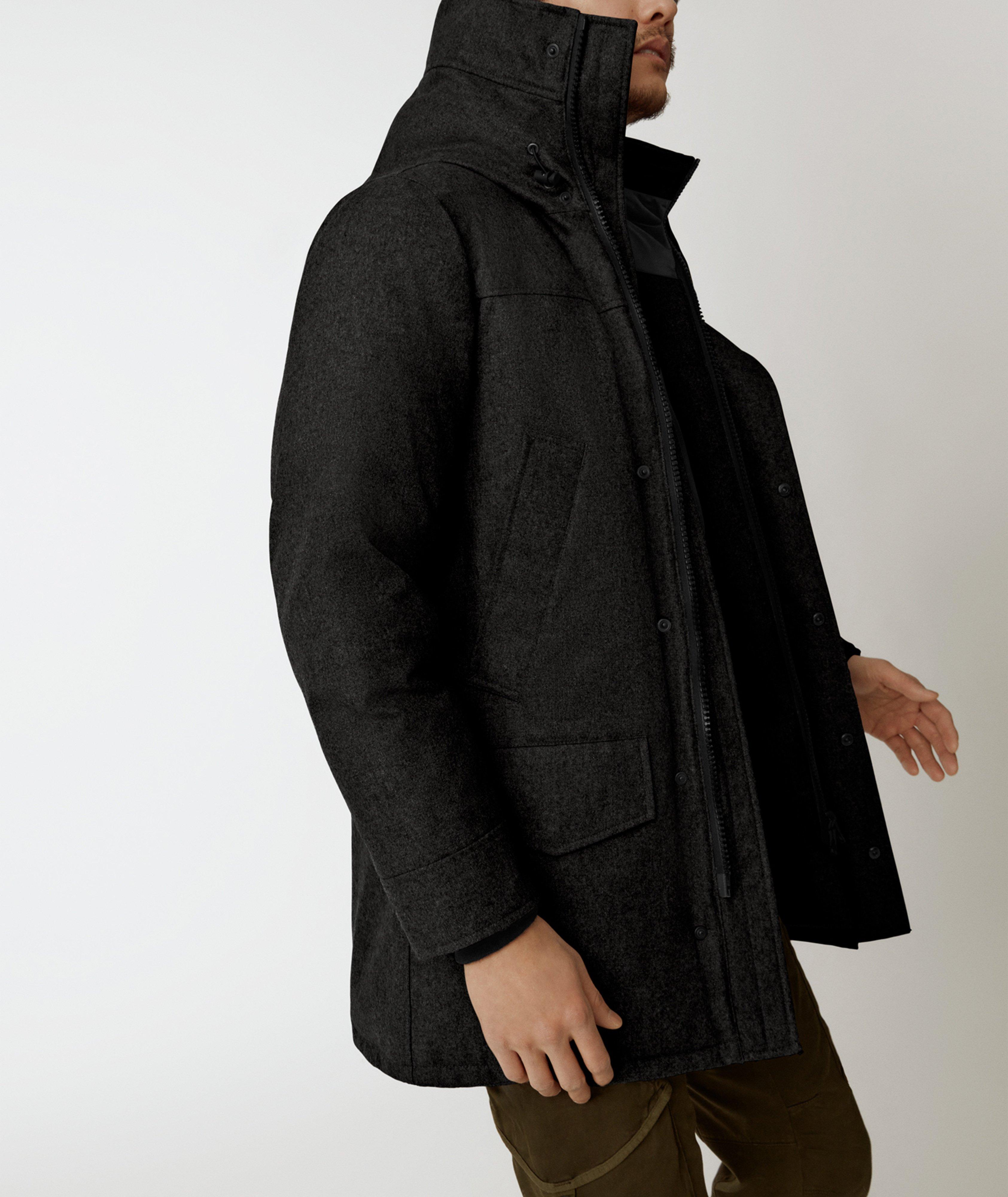 Buy Charcoal Grey Wool Blend Four Pocket Funnel Neck Coat from